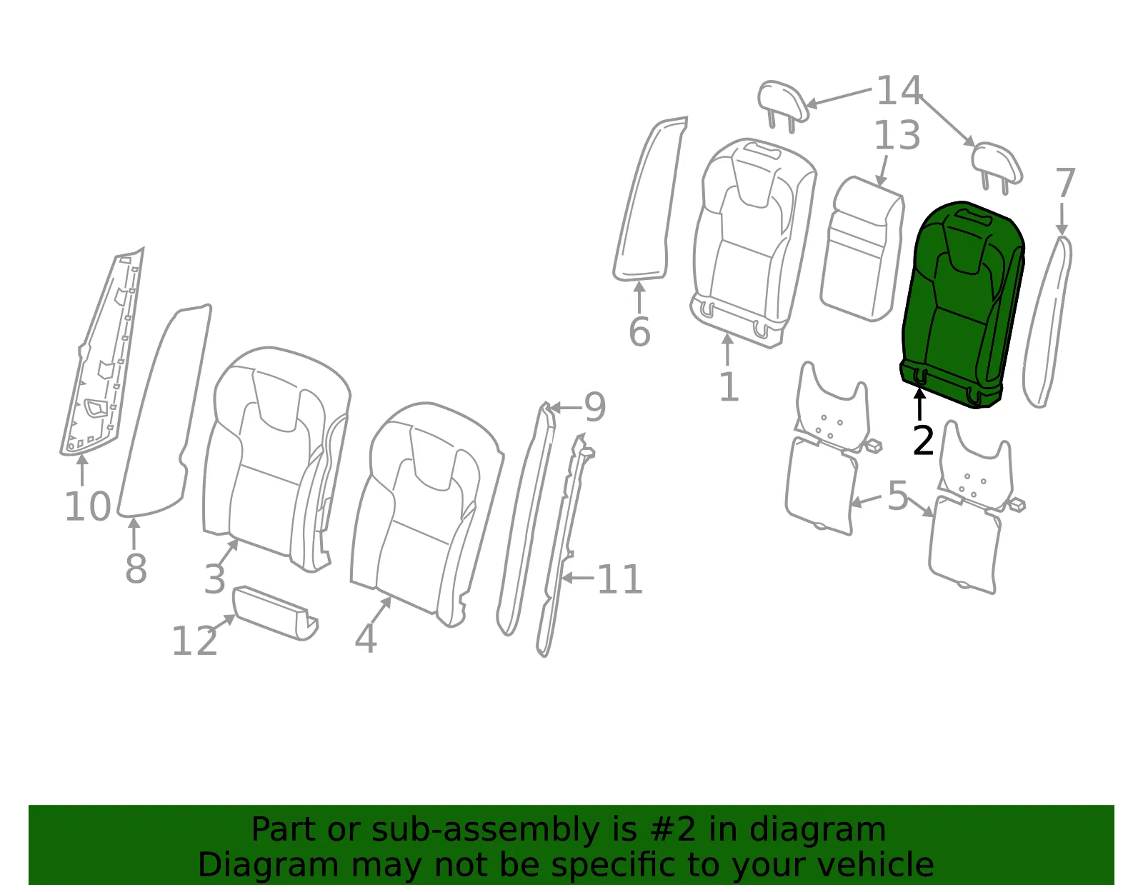 Seat Back Cover - Volvo (32338301) - view 2