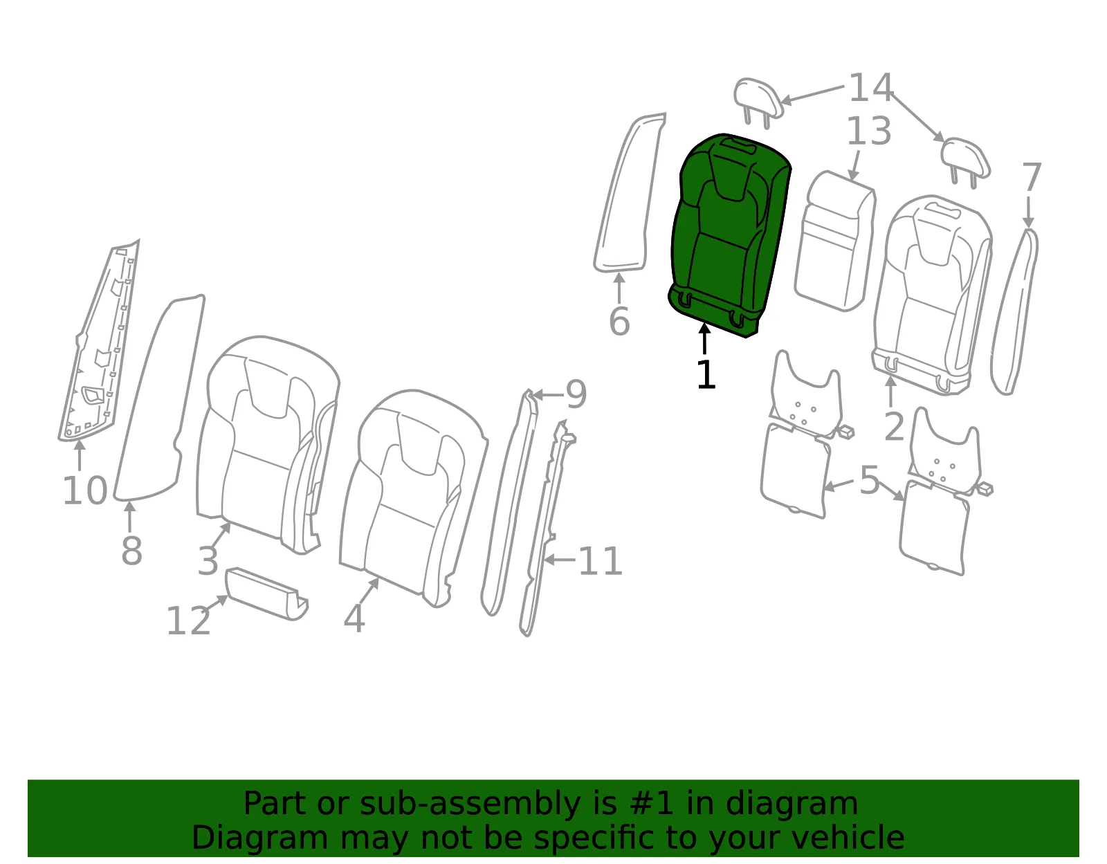 Seat Back Cover - Volvo (32338306) - view 2