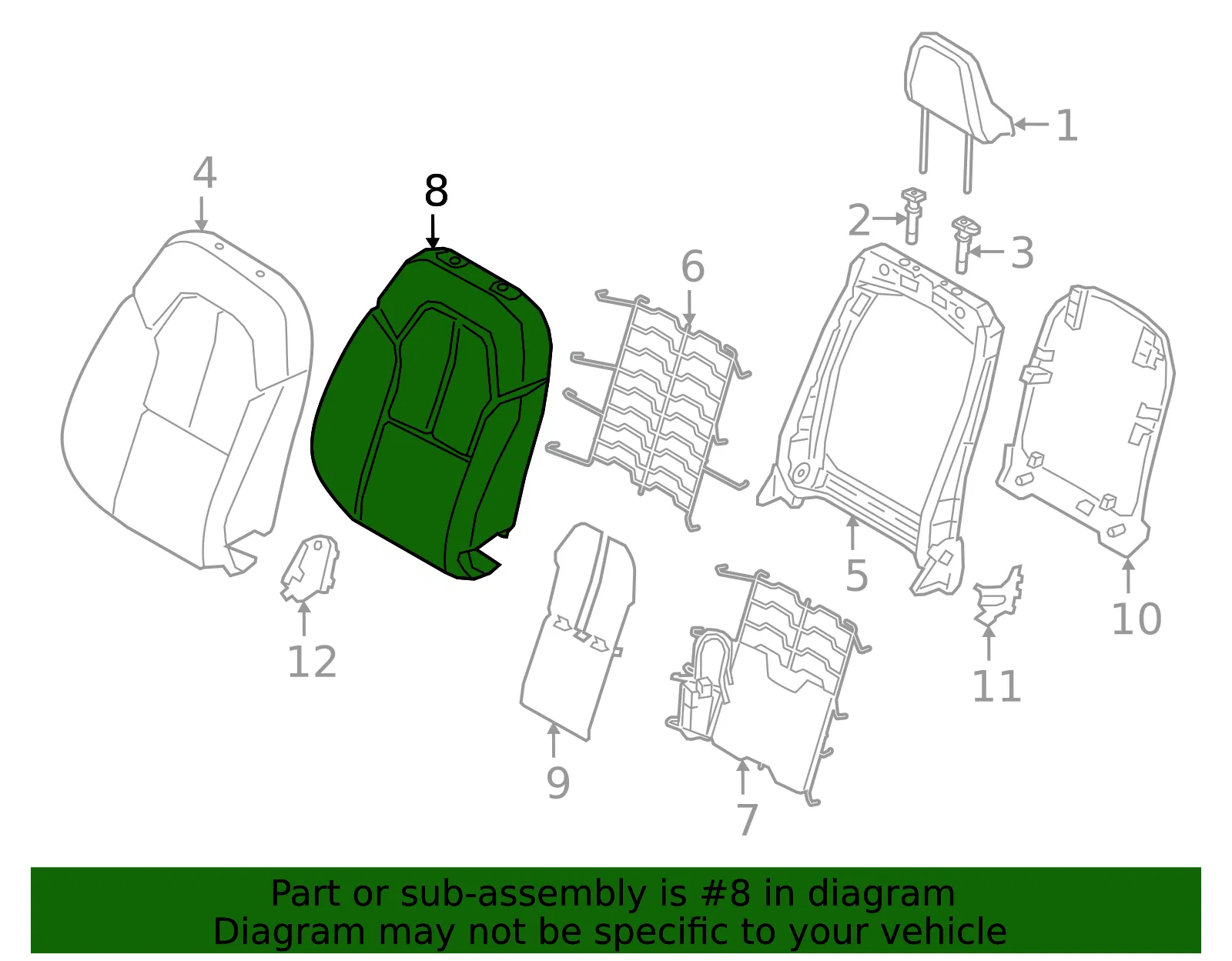 Seat Back Pad - Volvo (32338505) - view 2