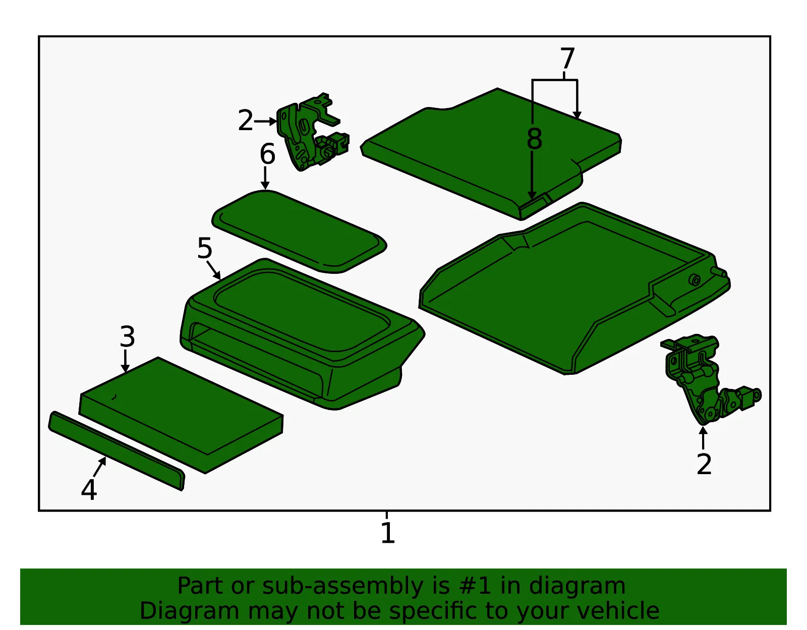 Seat Armrest - Volvo (32338900) - view 2