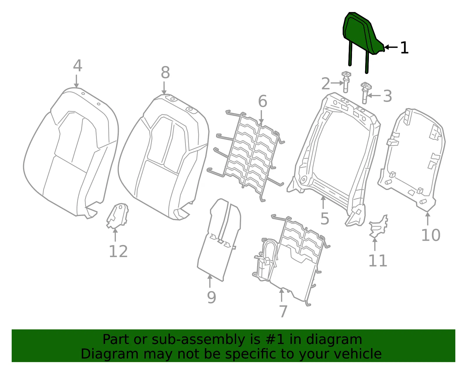 Headrest - Volvo (32341044) - view 2