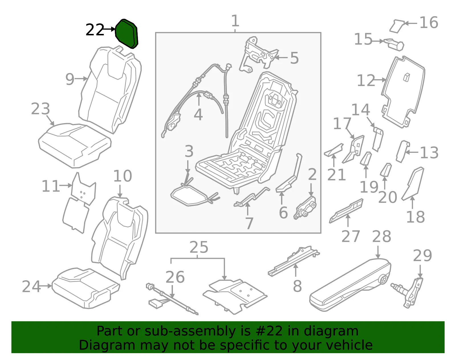 Headrest - Volvo (32341823) - view 2