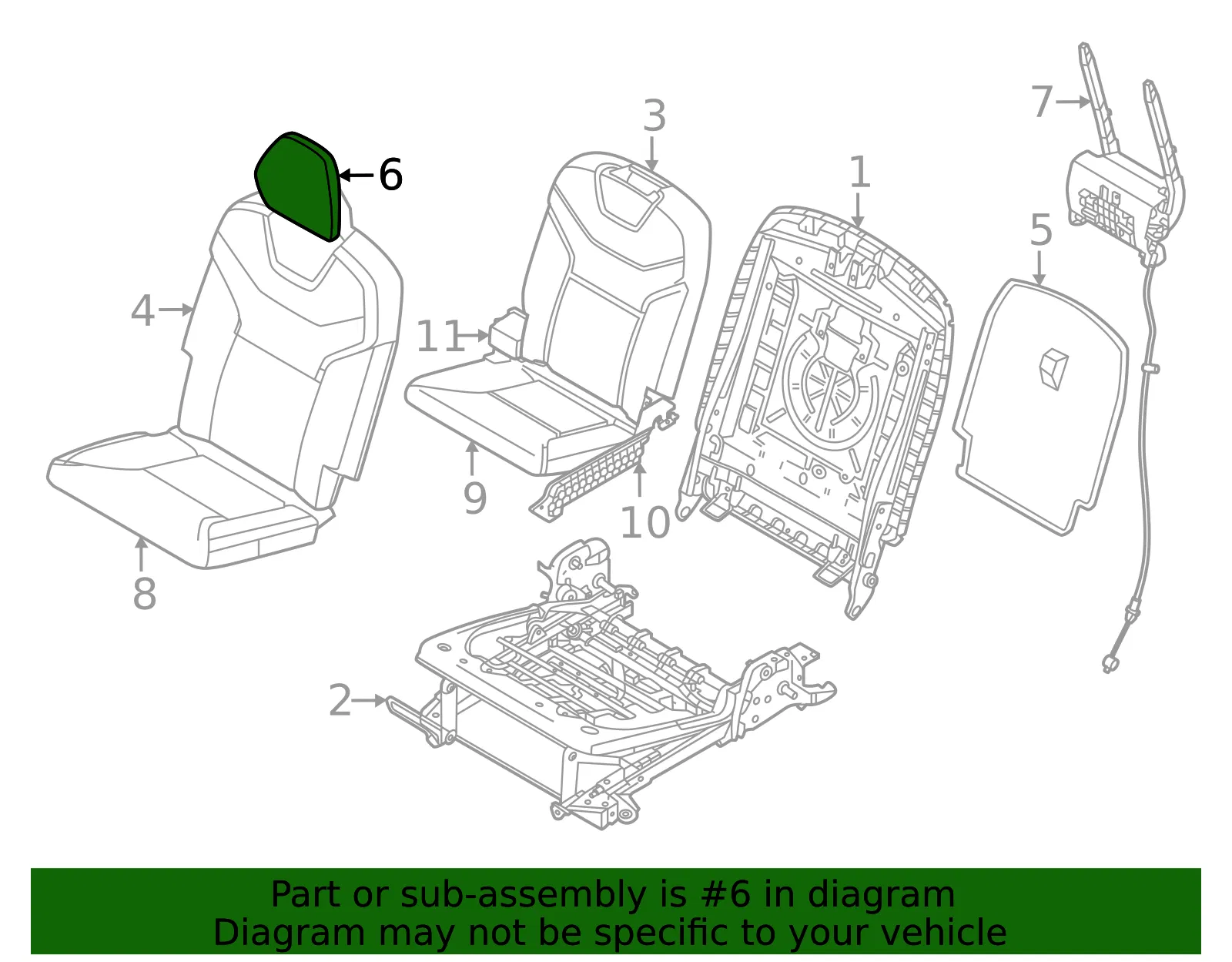 Headrest - Volvo (32345145) - view 2