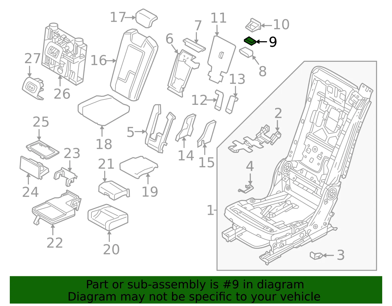 Seat Belt Guide - Volvo (32345161) - view 2