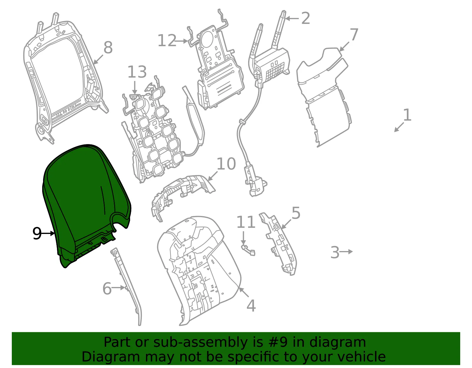 Seat Back Panel - Volvo (32347313) - view 2