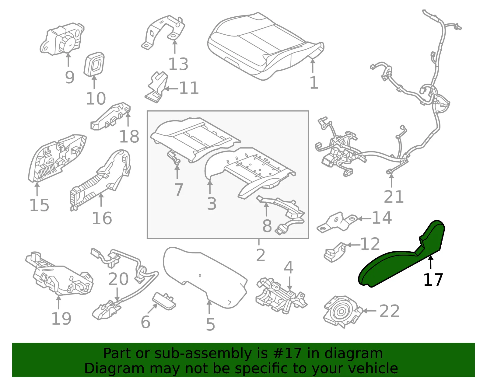 Seat Trim Panel - Volvo (32347326) - view 2
