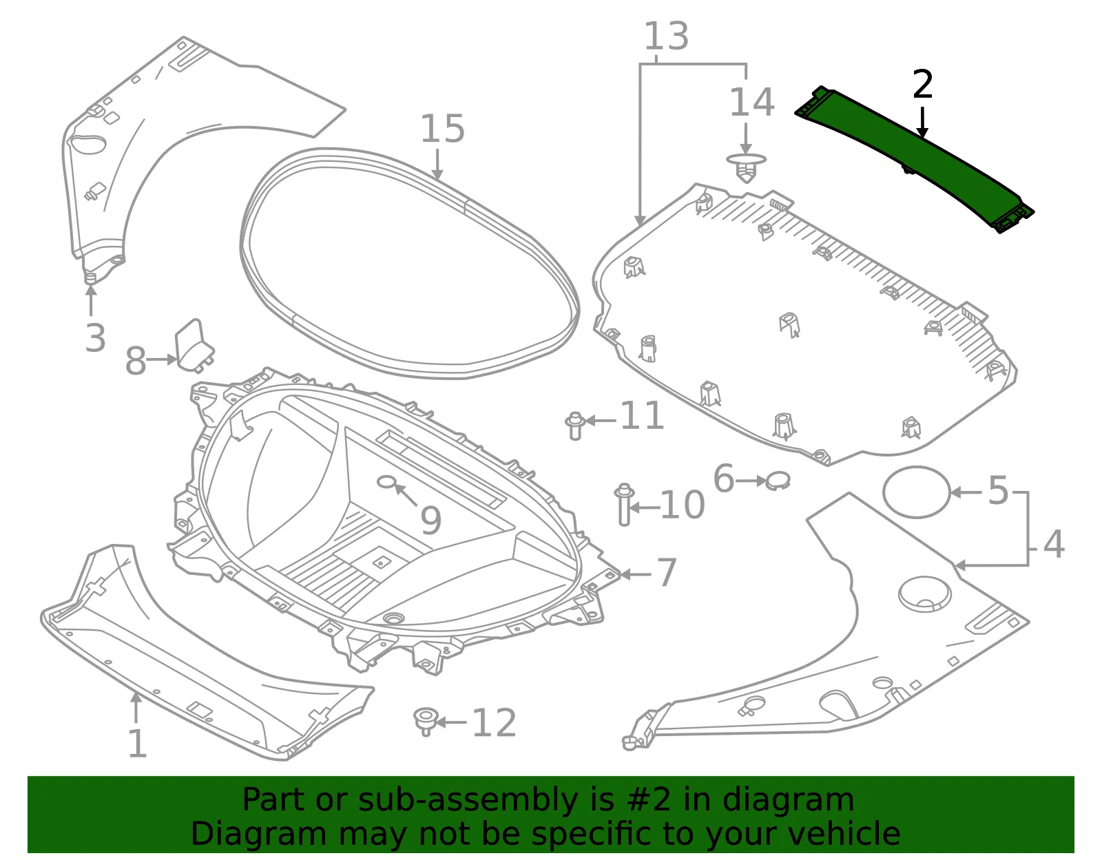 Trunk Trim Panel - Volvo (32348471) - view 2