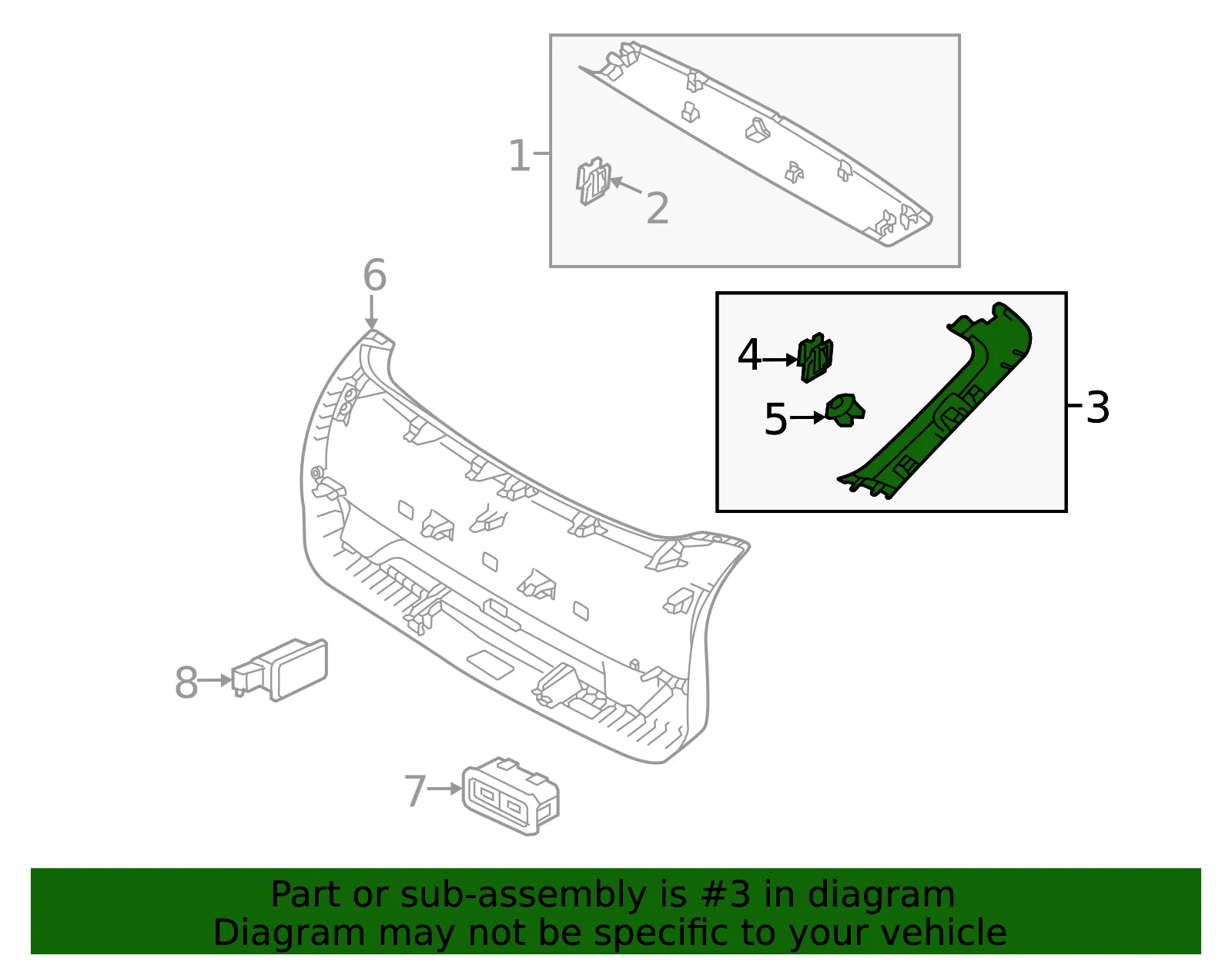 Side Gate Trim - Volvo (32353465) - view 2
