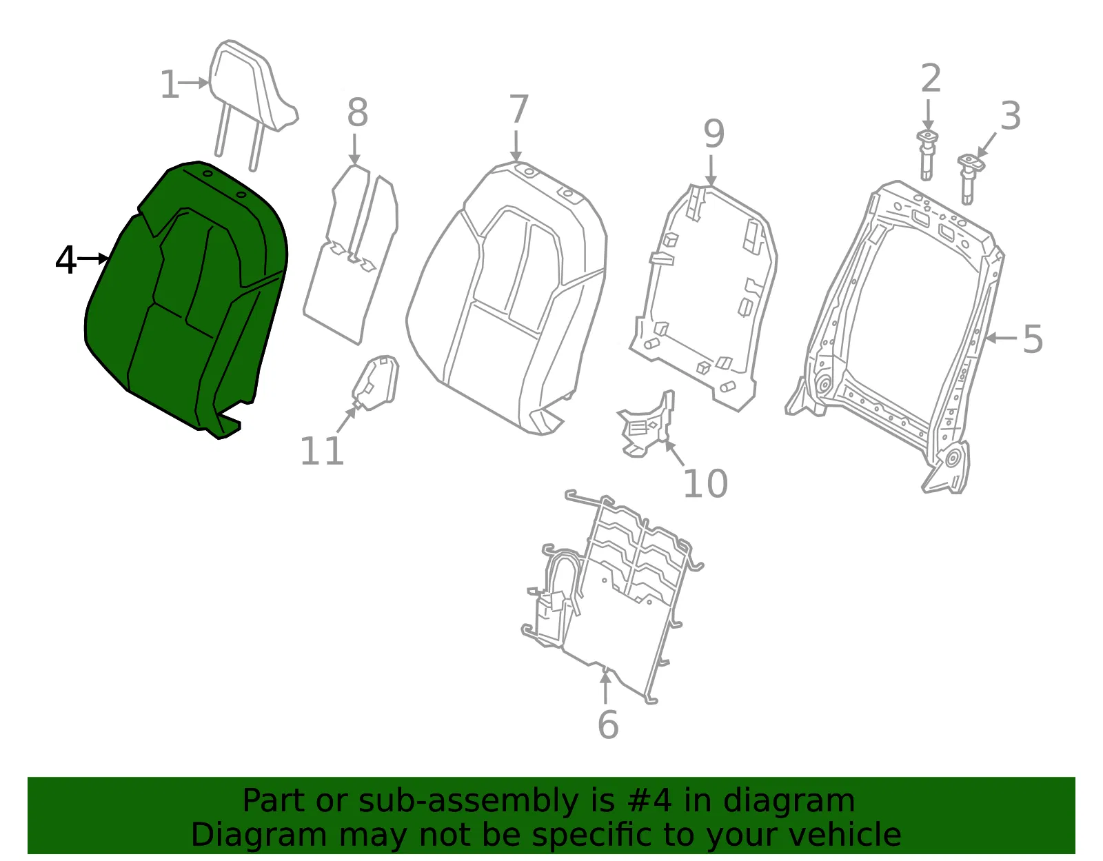 Seat Back Cover - Volvo (32367014) - view 2