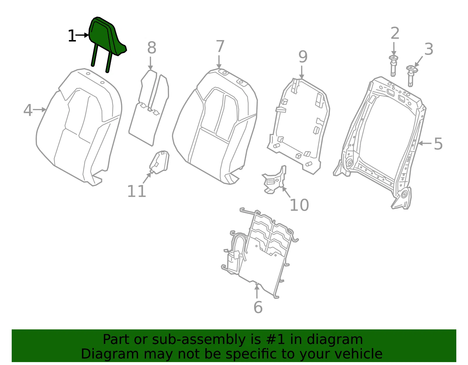 Headrest - Volvo (32367021) - view 2