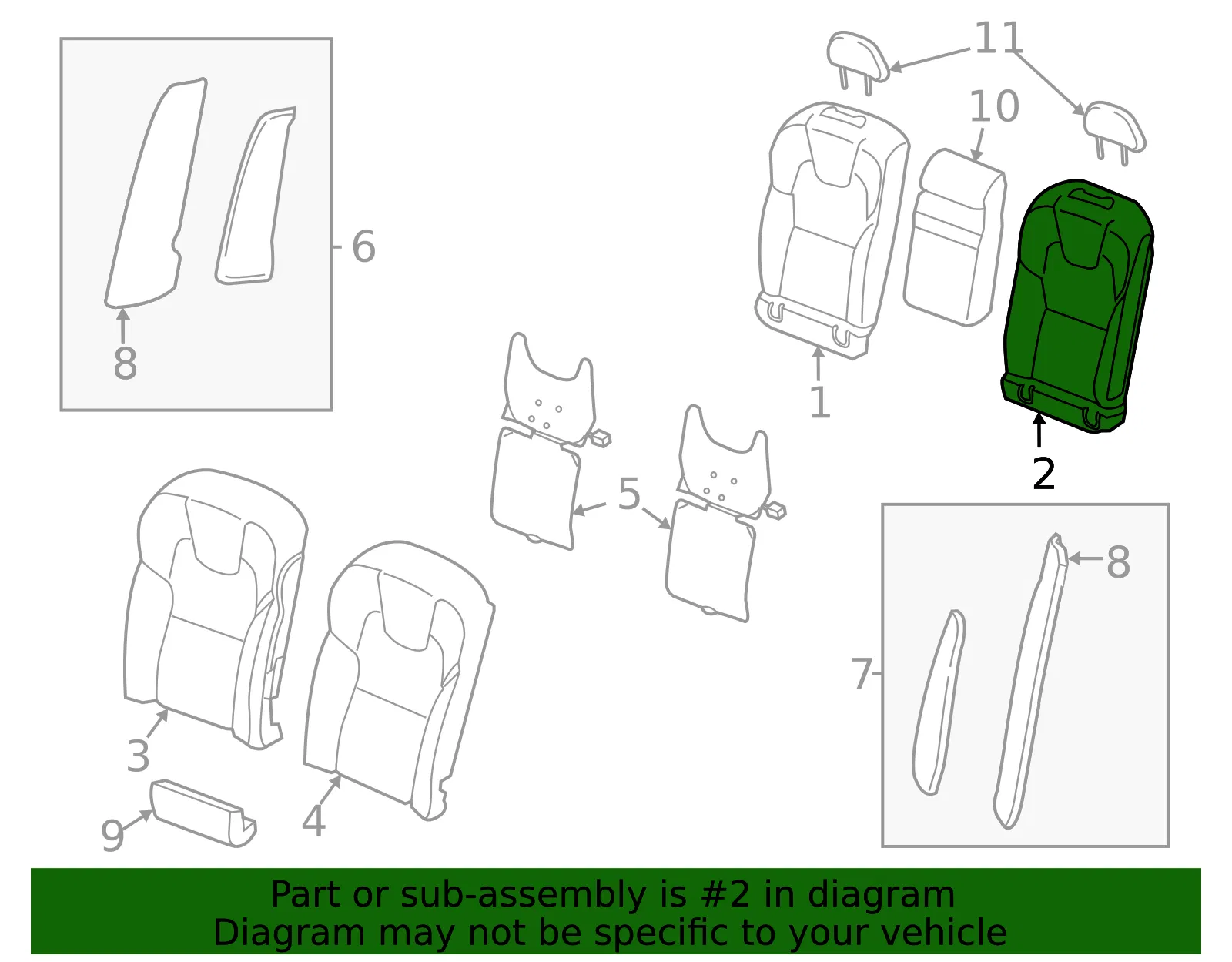 Seat Back Cover - Volvo (32367221) - view 2