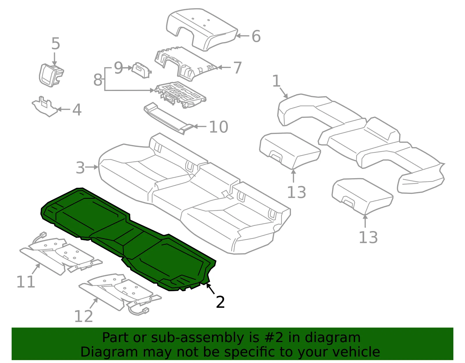 Cushion Frame - Volvo (32367270) - view 2