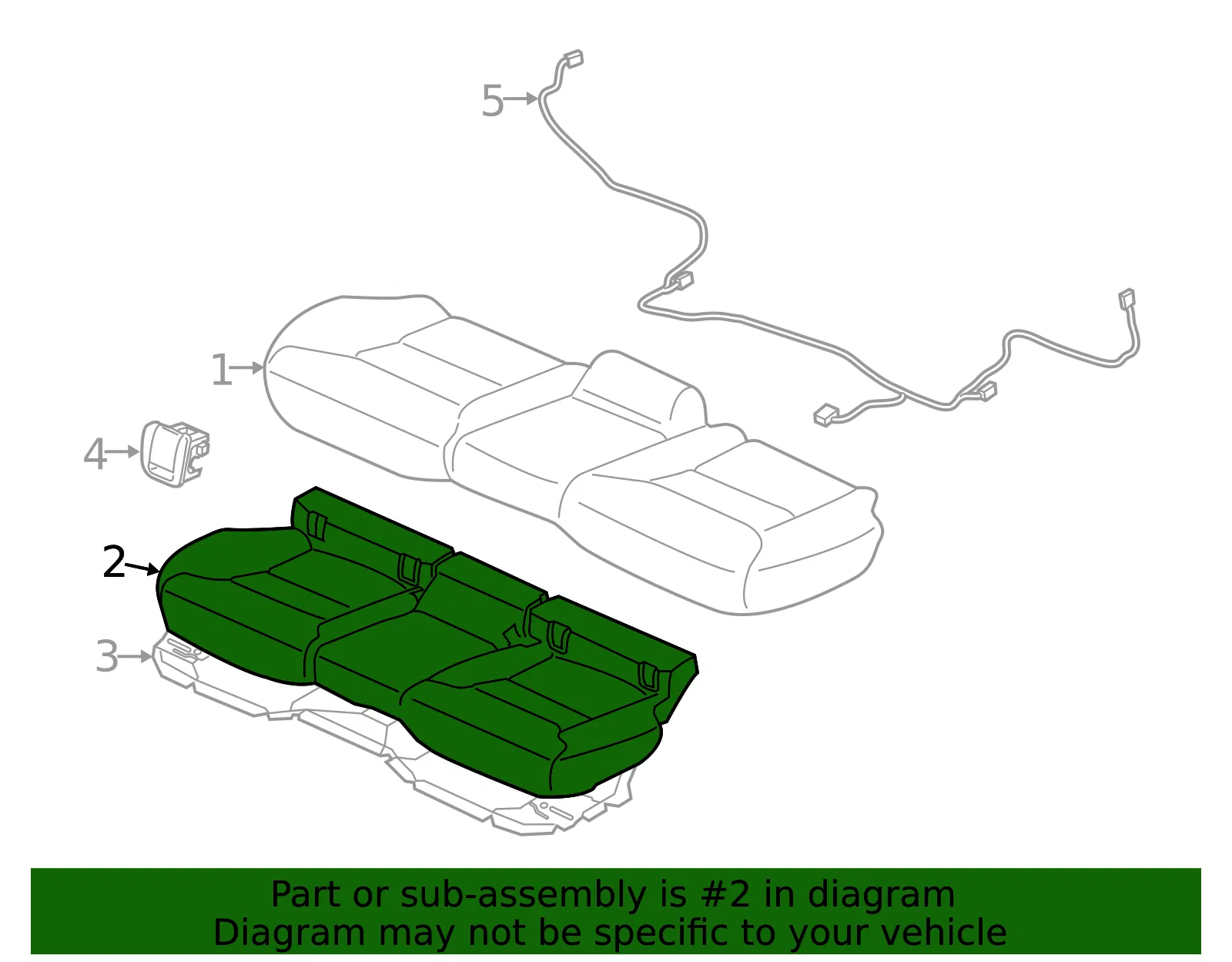 Seat Cushion Foam - Volvo (32367366) - view 2