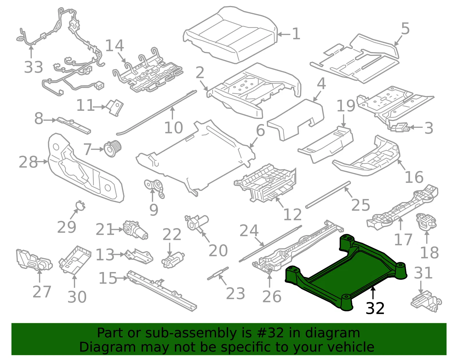 Seat Support - Volvo (32367594) - view 2