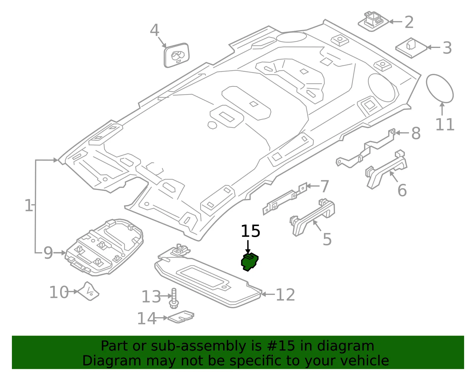 Sun Visor Support - Volvo (32367961) - view 2