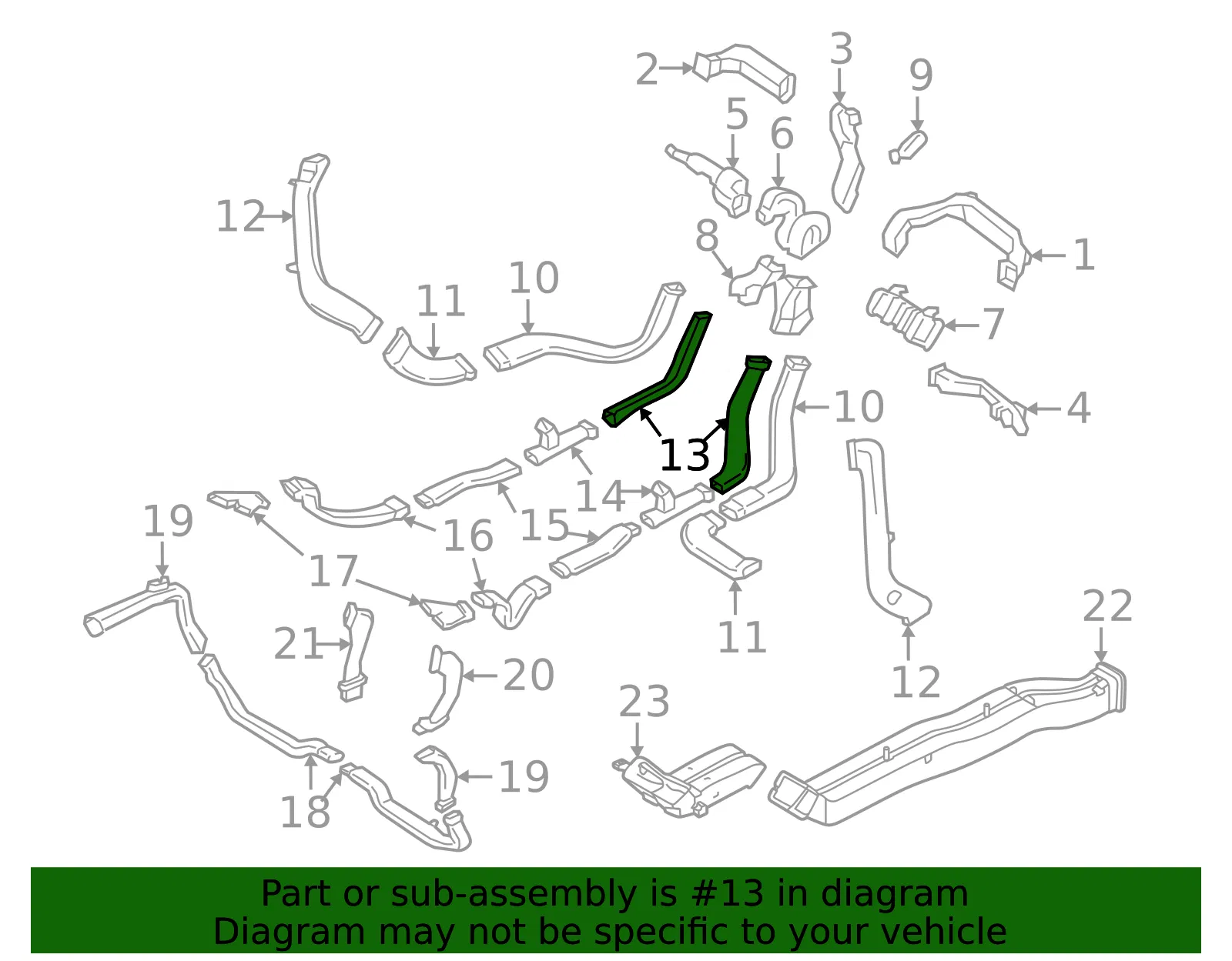 Instrument Panel Air Duct - Volvo (32377270) - view 2