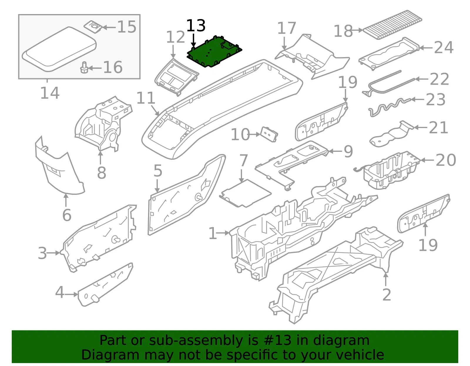 Console Trim Panel Cap - Volvo (32392295) - view 2