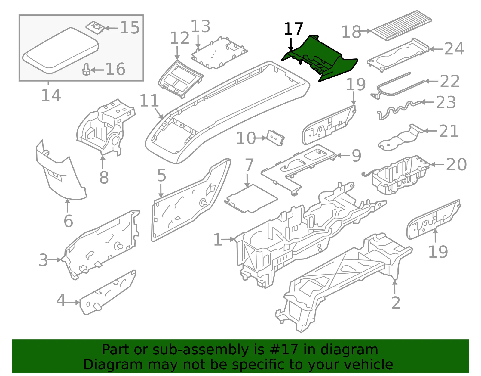 Console Trim Panel - Volvo (32392354) - view 2