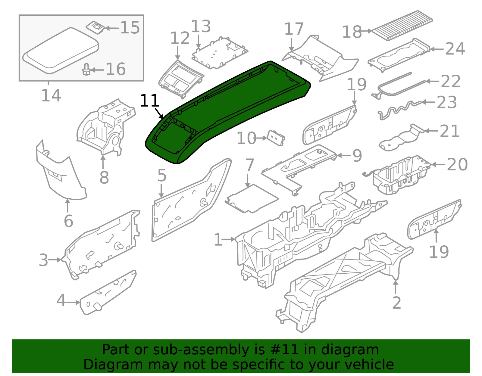 Console Trim Panel - Volvo (32392358) - view 2