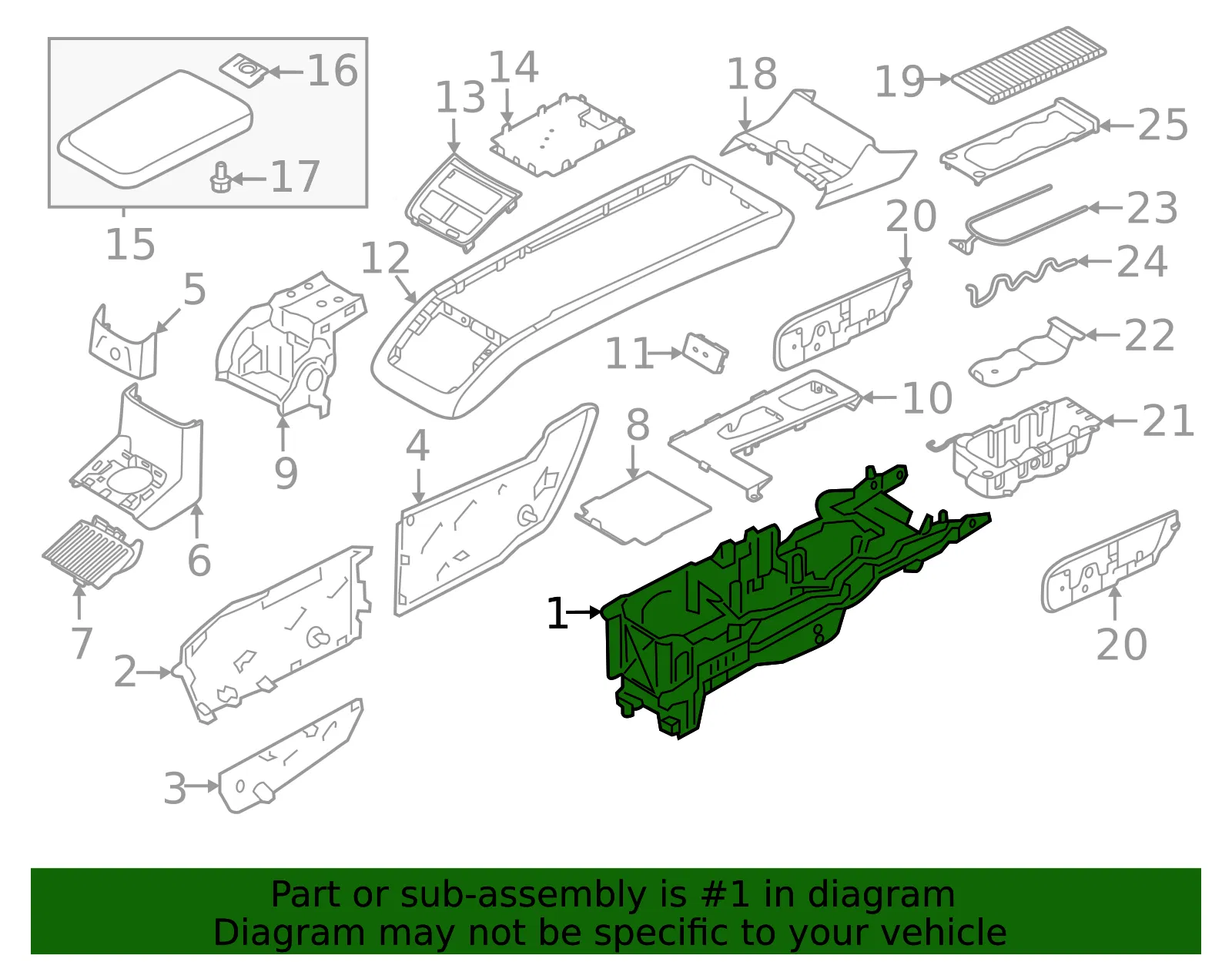 Console Housing - Volvo (32392458) - view 2