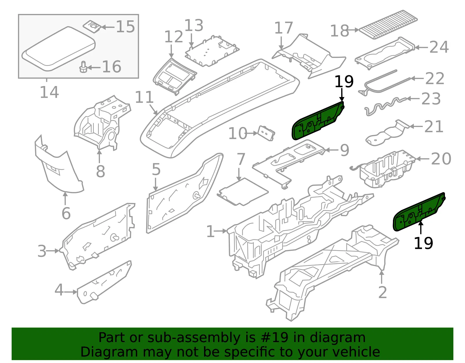Console Lid Bracket - Volvo (32392464) - view 2