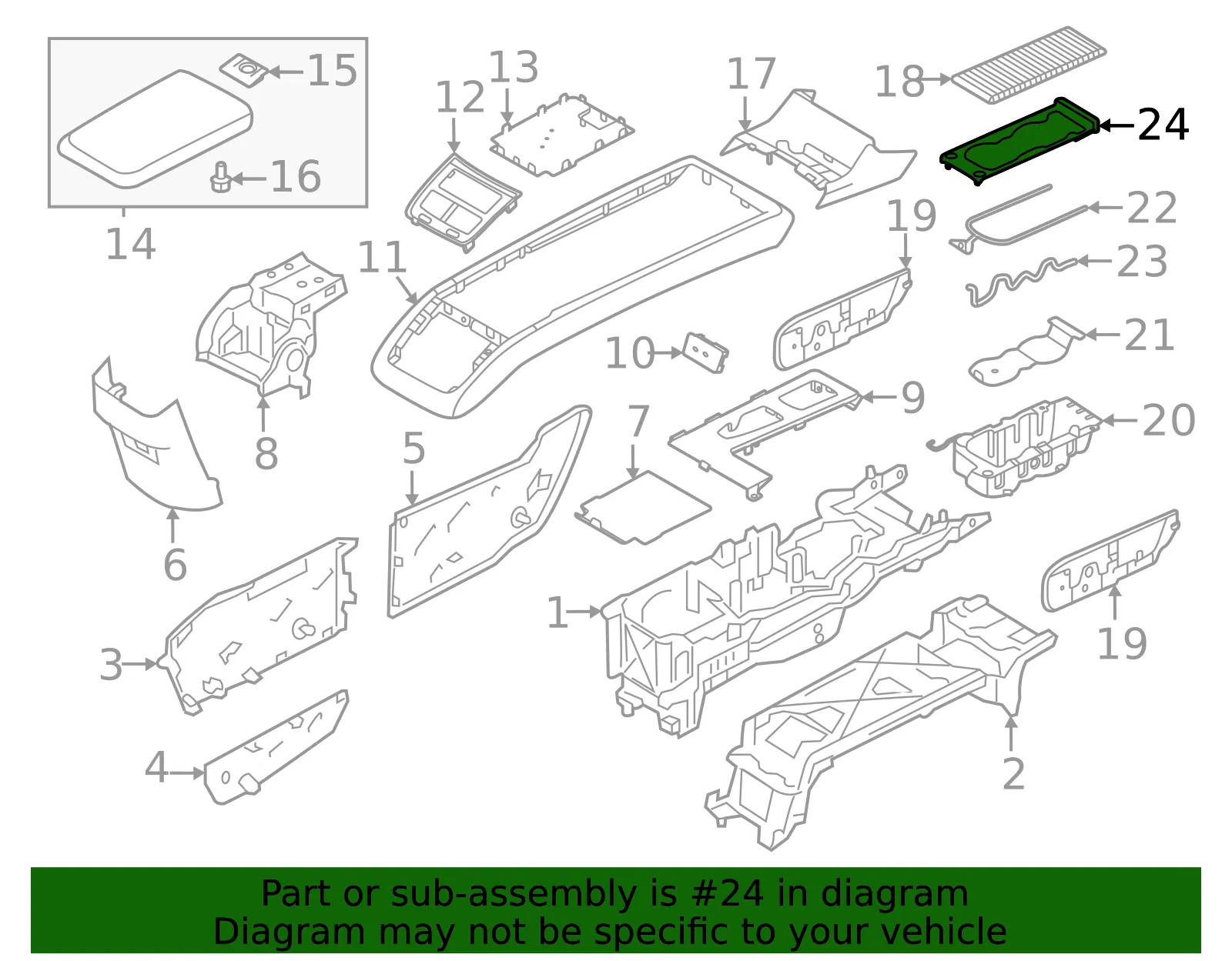 Console Cup Holder Bezel - Volvo (32392470) - view 2