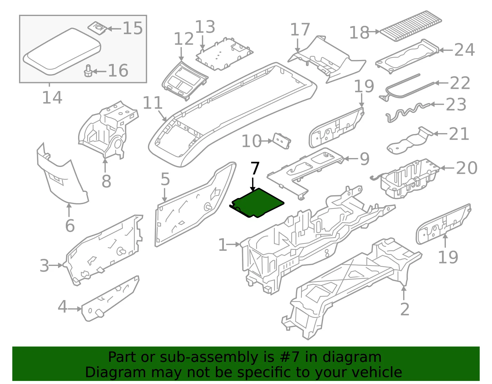Console Mat - Volvo (32392512) - view 2
