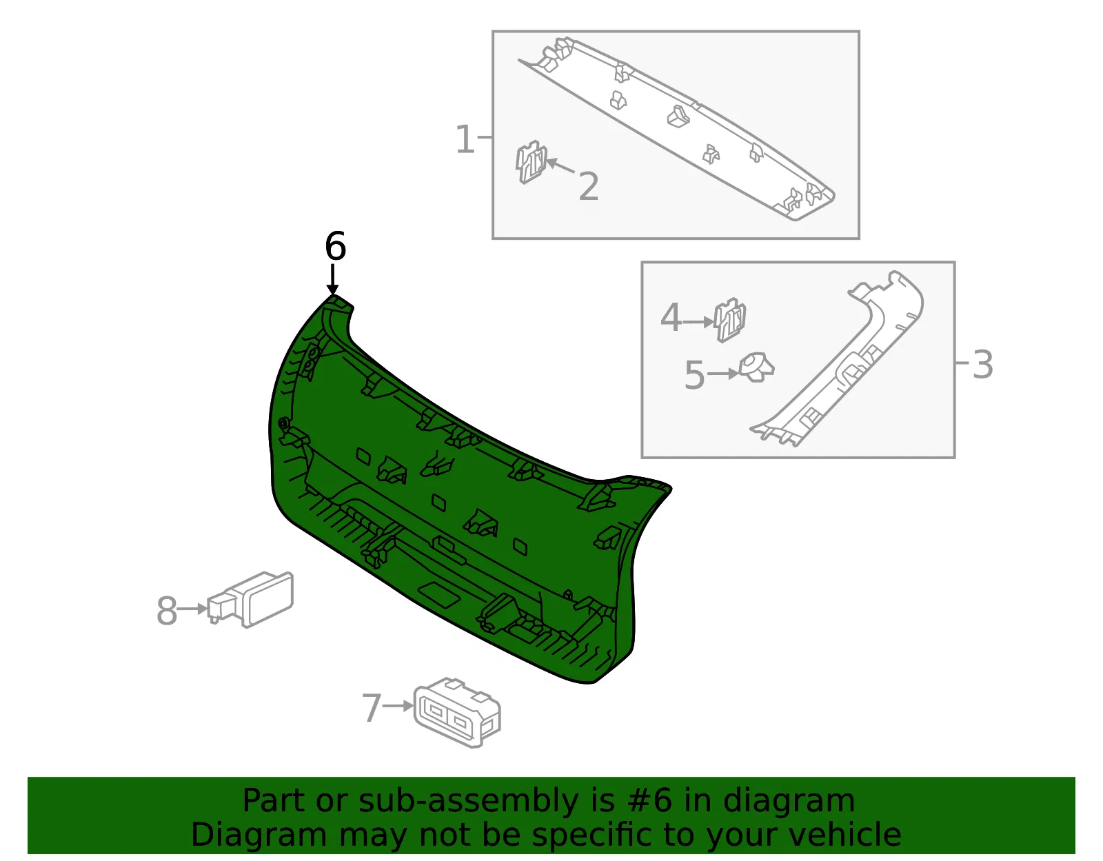 Lower Gate Trim - Volvo (32394029) - view 2