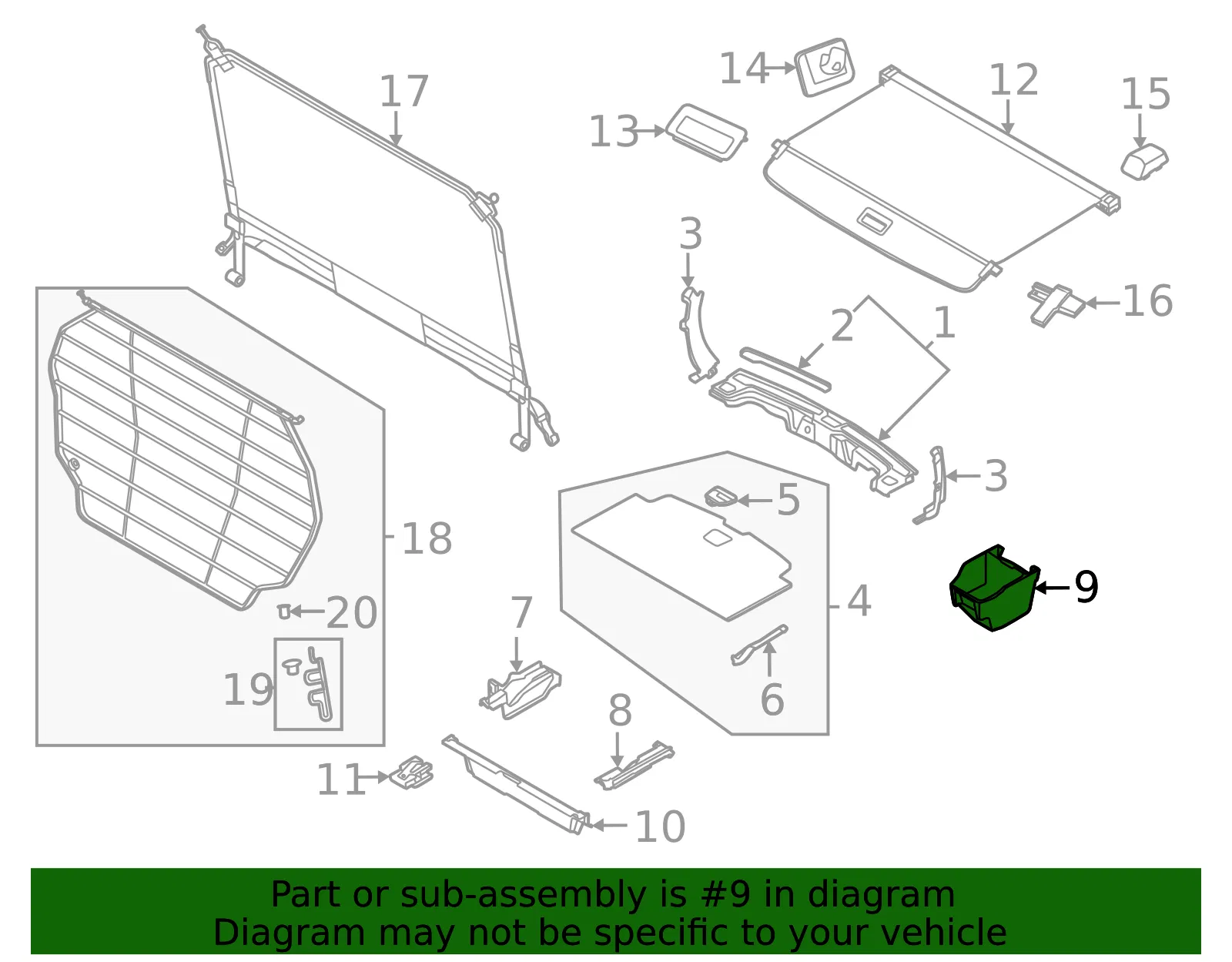 Floor Storage Compartment - Volvo (32394509) - view 2