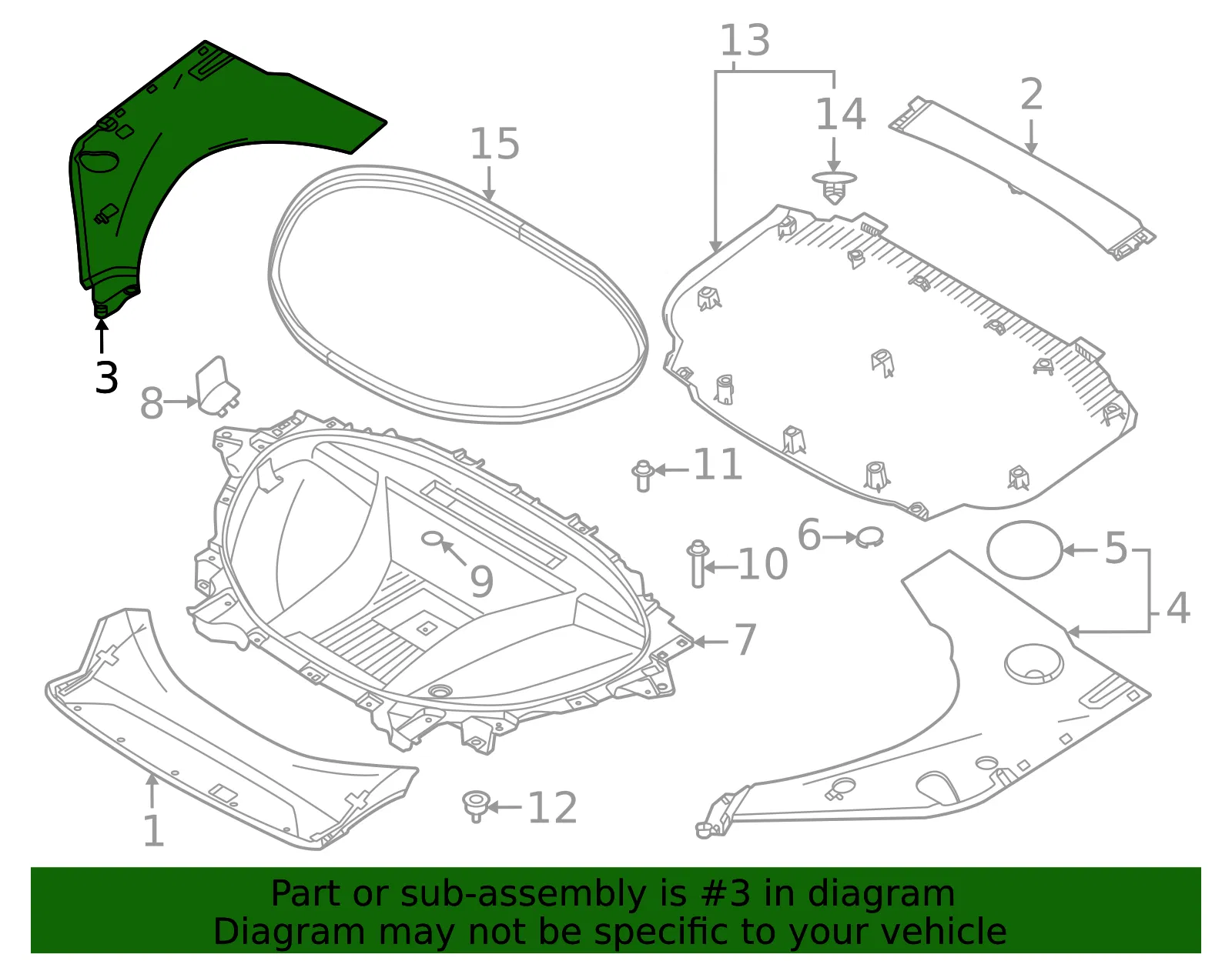 Trunk Trim Panel - Volvo (32394811) - view 2