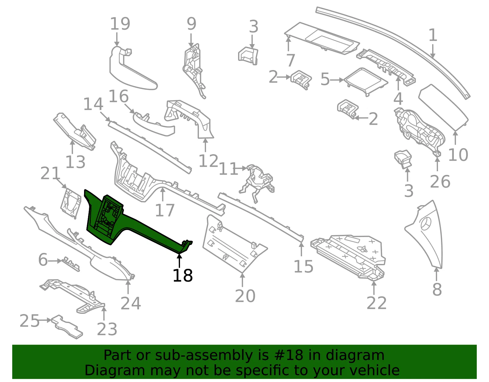 Instrument Panel Pad - Volvo (32401810) - view 2
