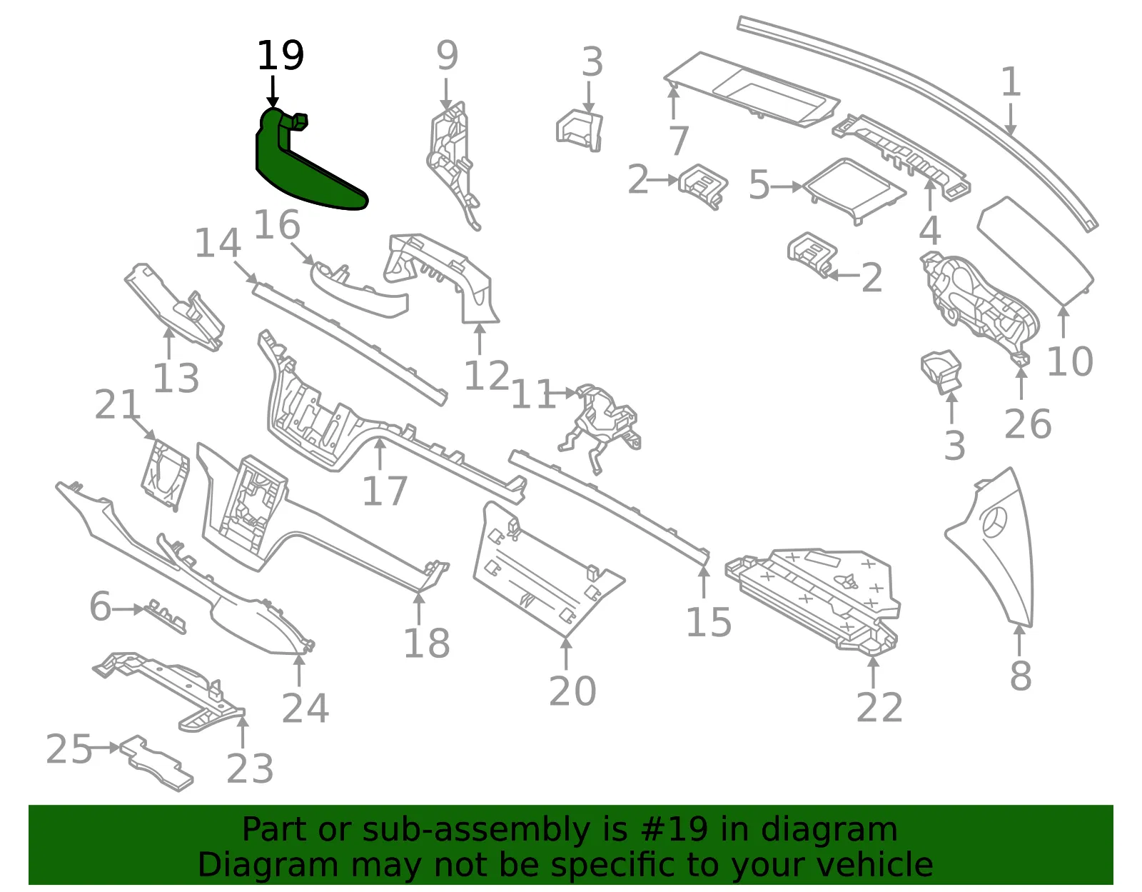 Instrument Panel Pad - Volvo (32401822) - view 2