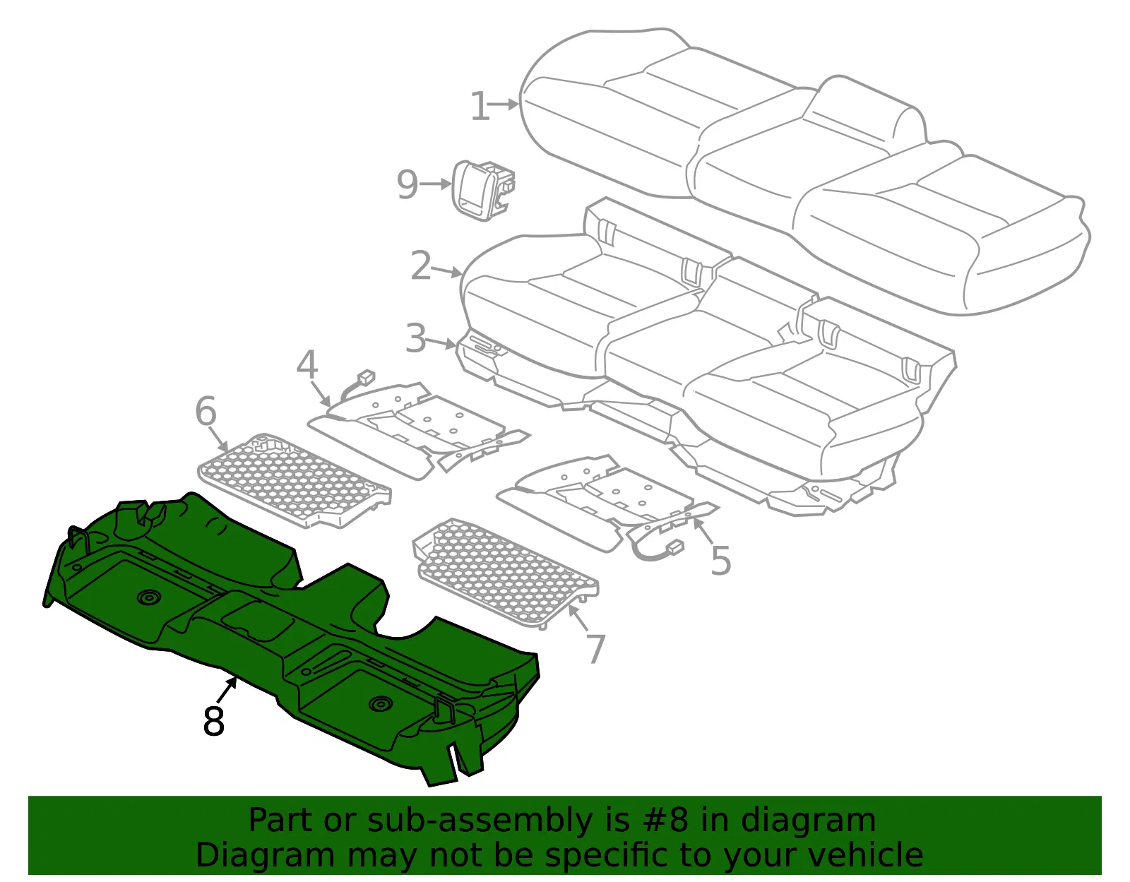 Seat Frame Mounting Base - Volvo (32403104) - view 2