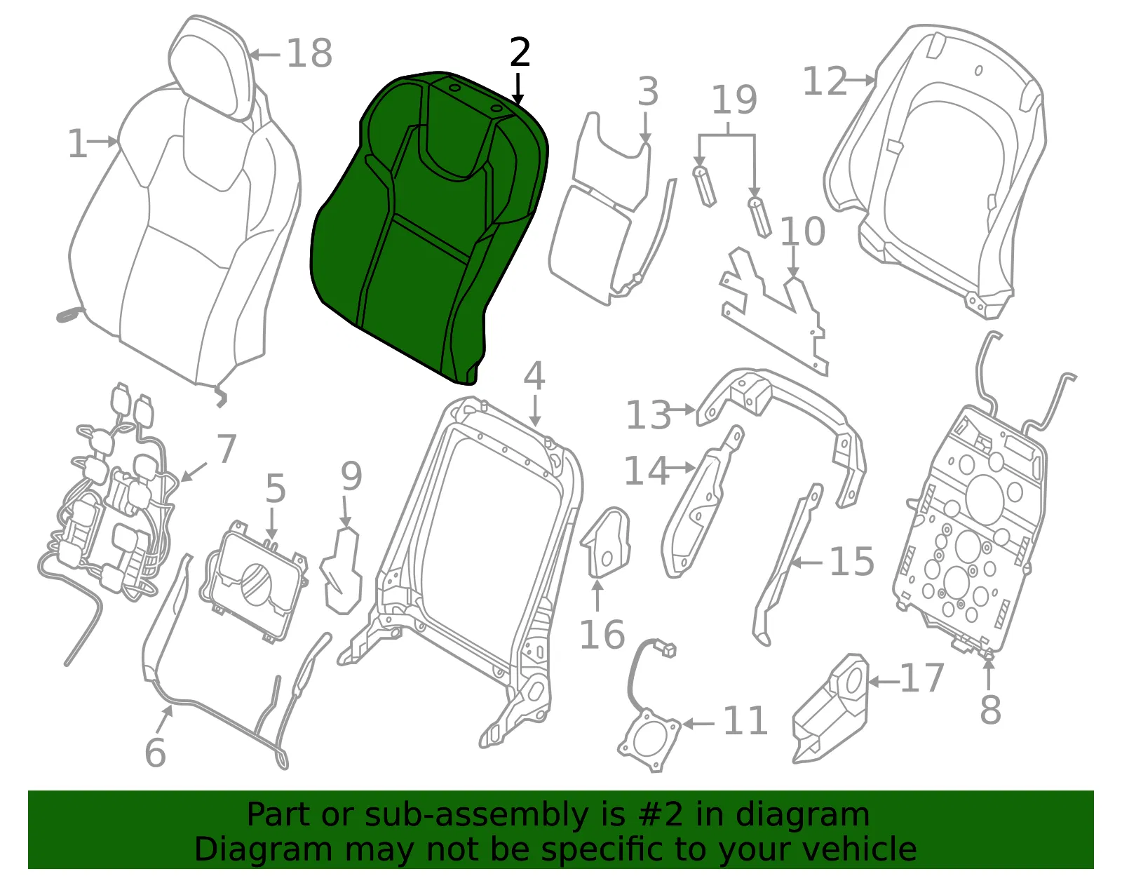 Seat Back Cushion - Volvo (32403650) - view 2