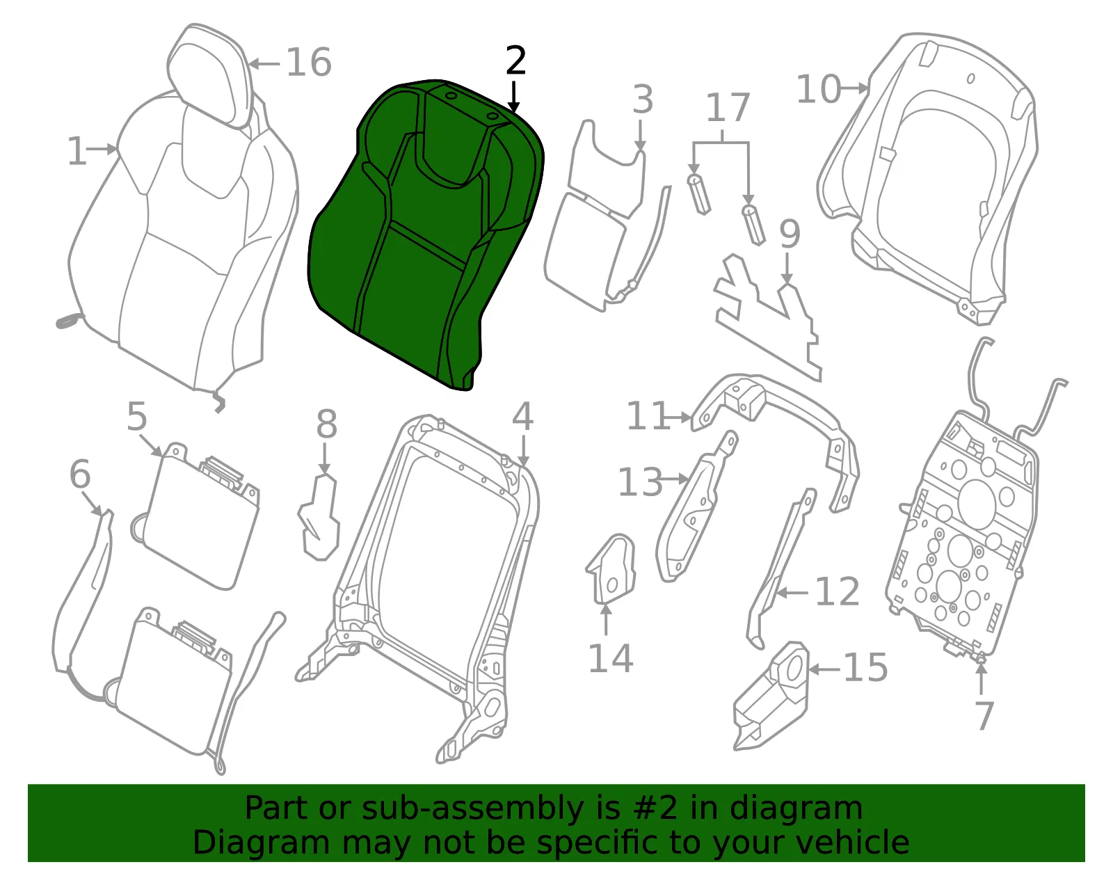 Seat Back Cushion - Volvo (32403652) - view 2