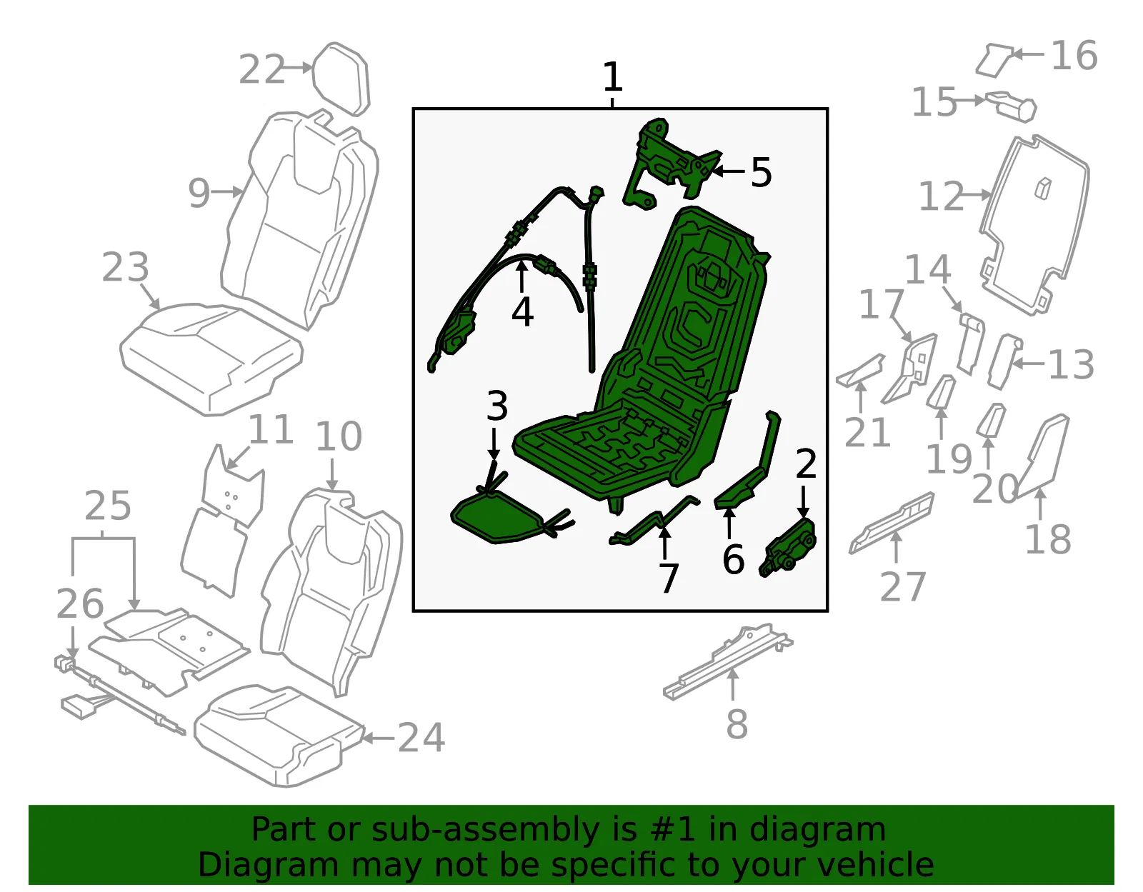 Seat Frame - Volvo (32403797) - view 2