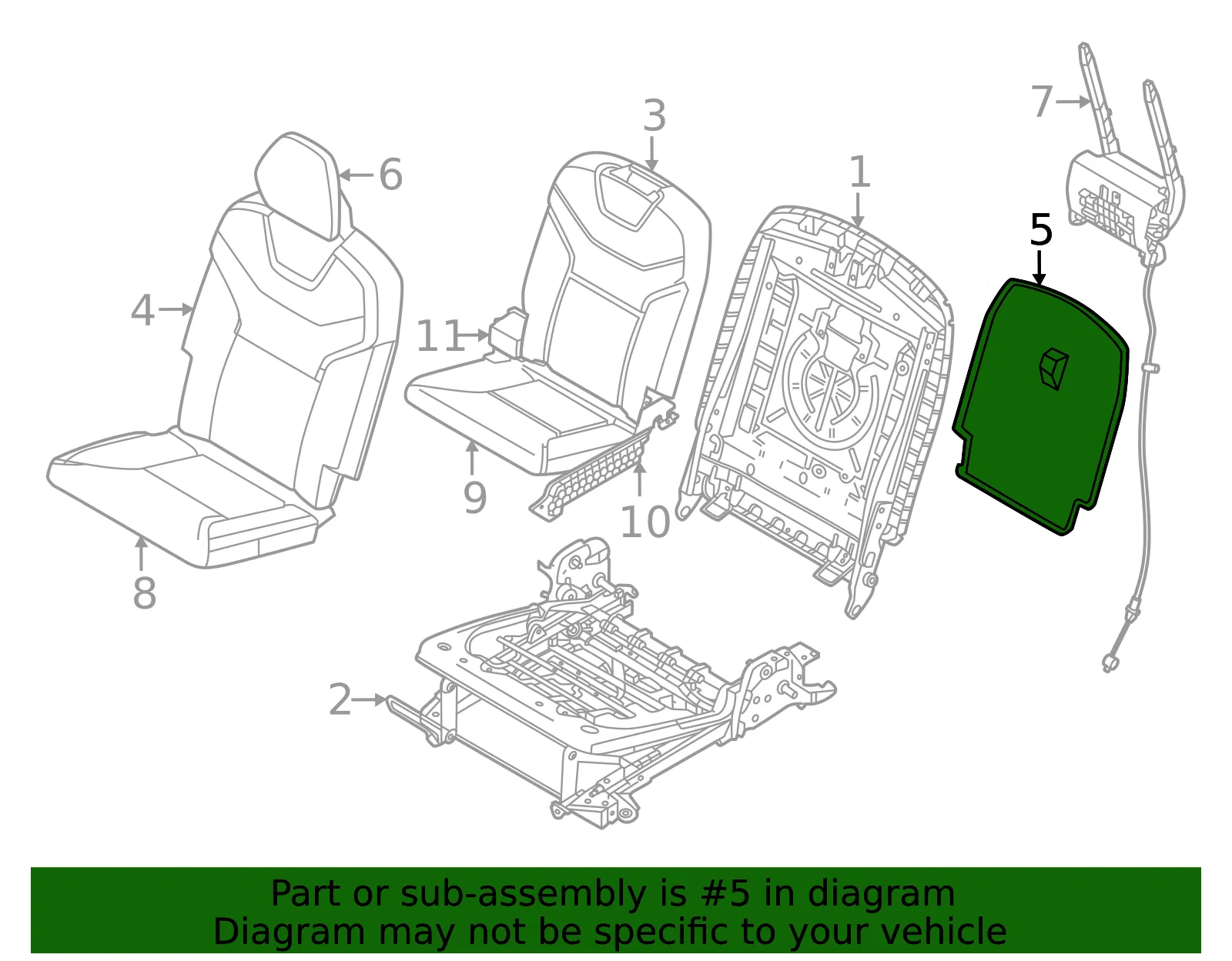 Seat Back Panel - Volvo (32403992) - view 2