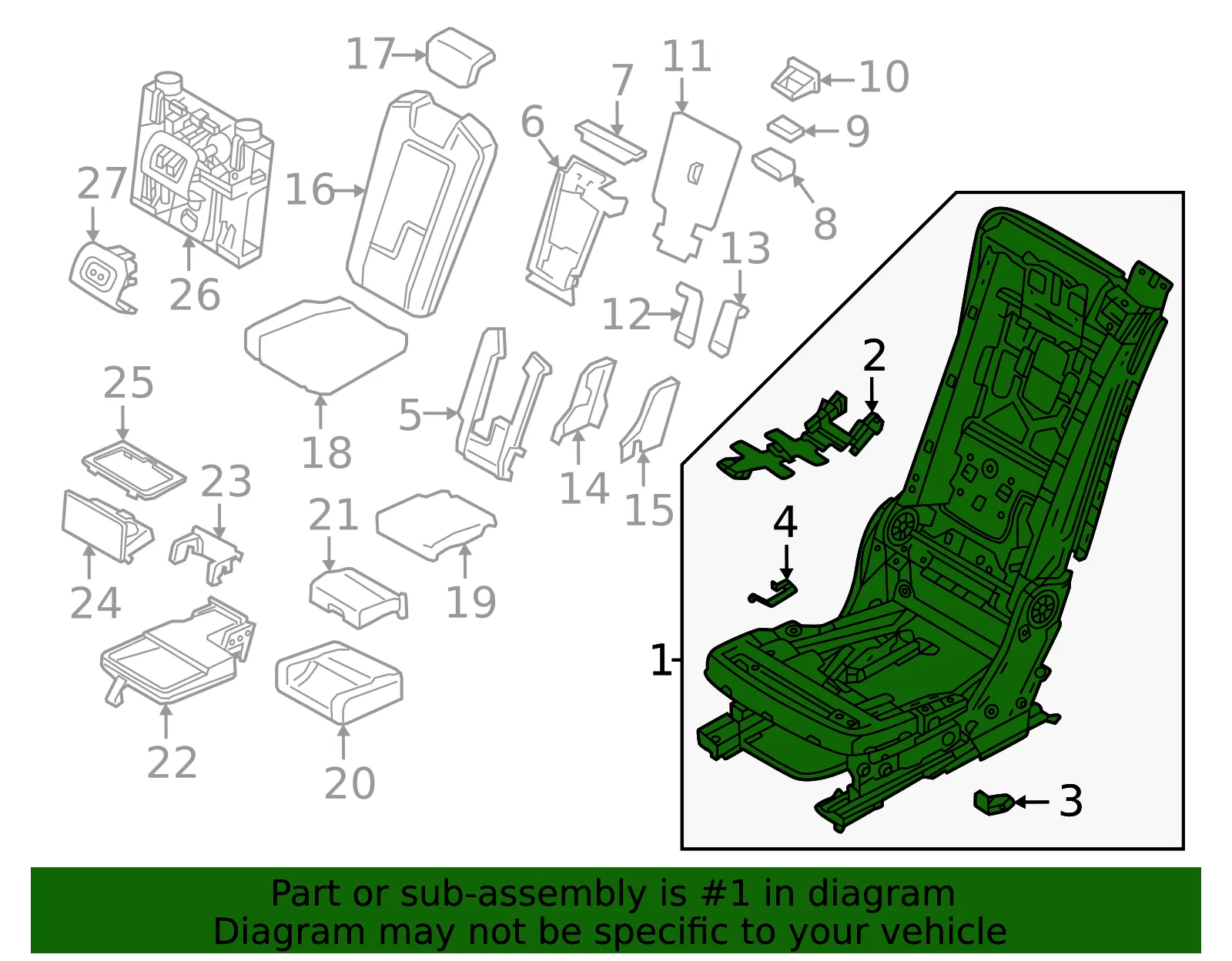 Seat Frame - Volvo (32403999) - view 2