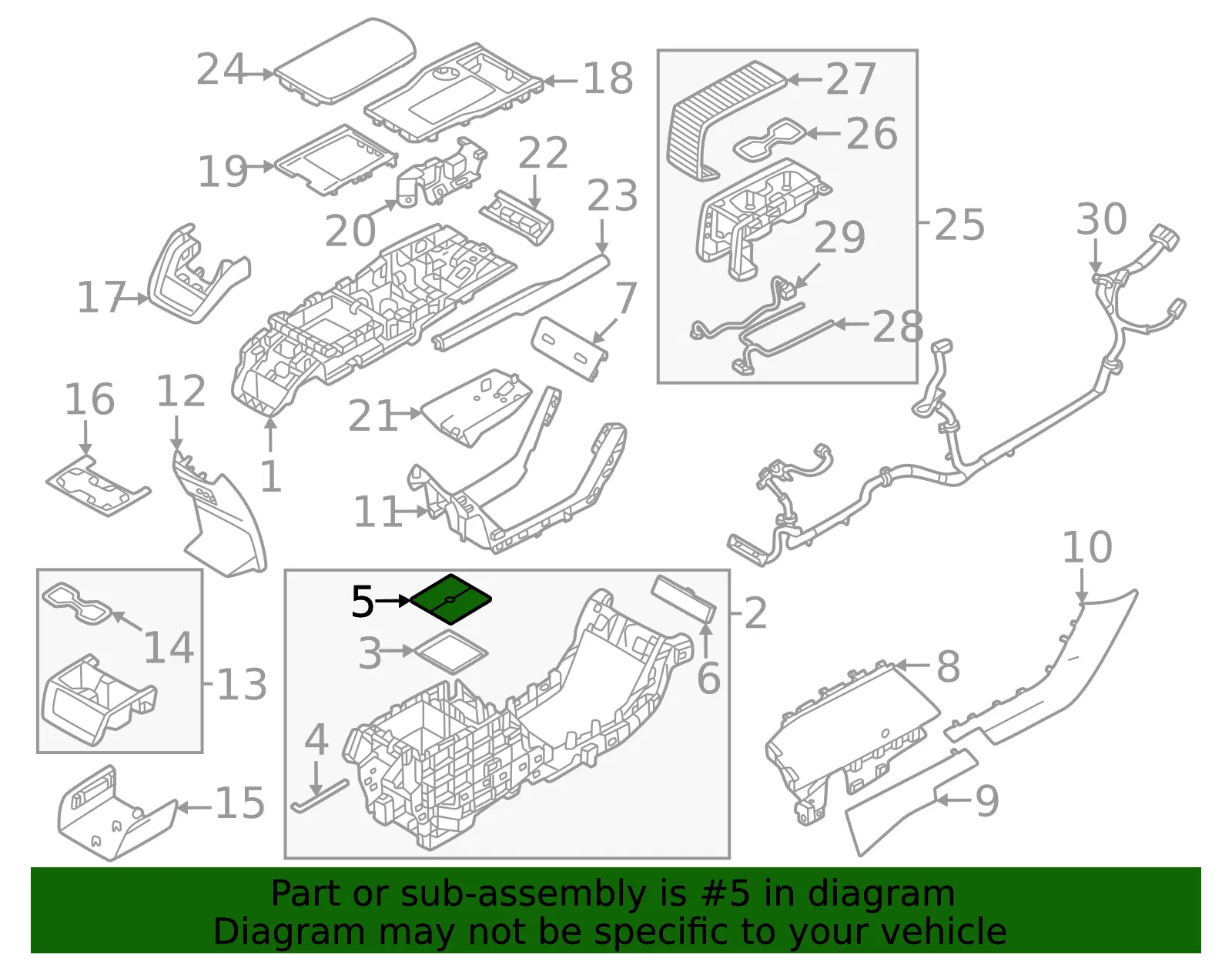 Console Base Cover - Volvo (32414674) - view 2