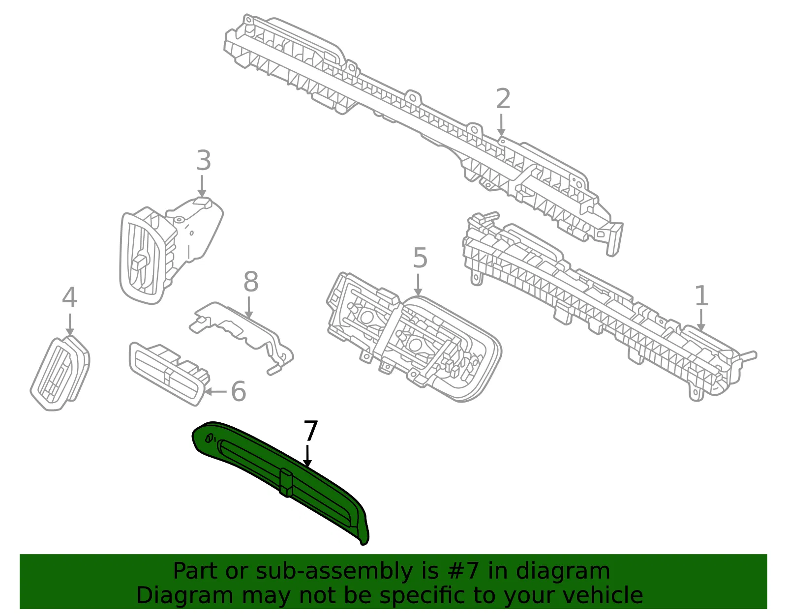 Instrument Panel Air Duct - Volvo (32414739) - view 2