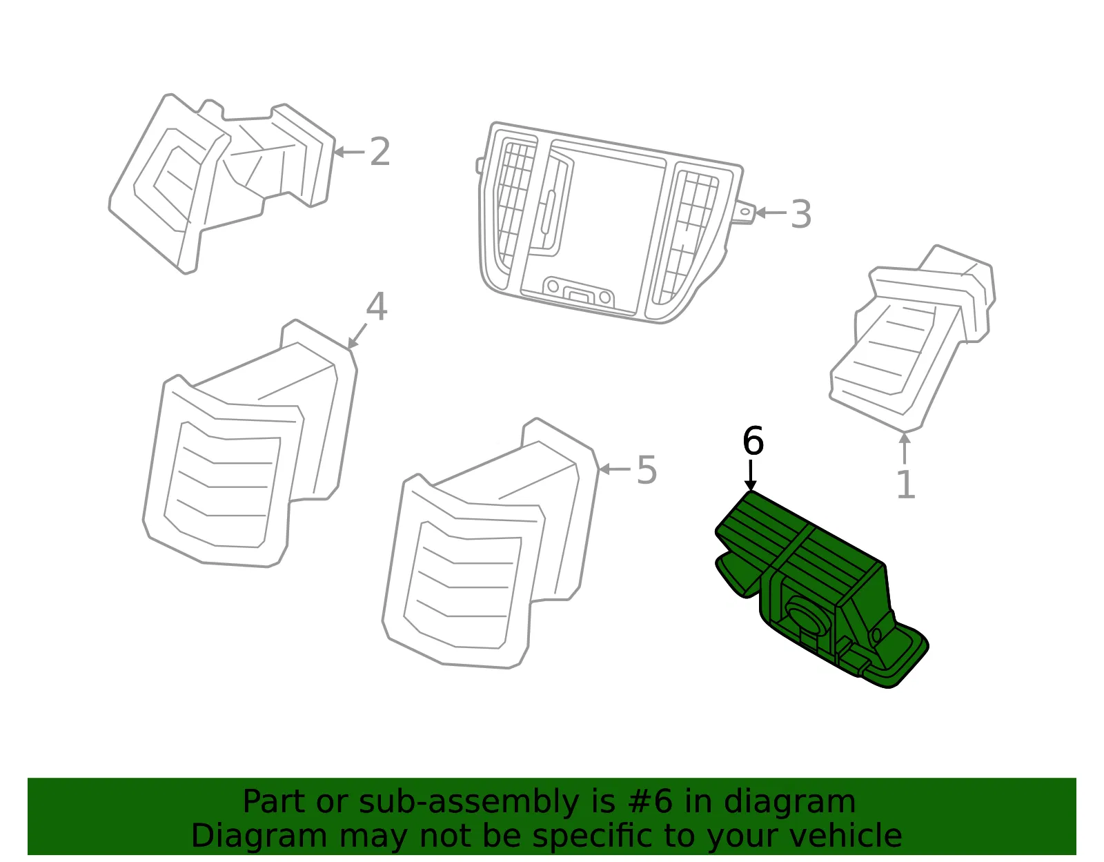 Console Air Vent - Volvo (32422161) - view 2
