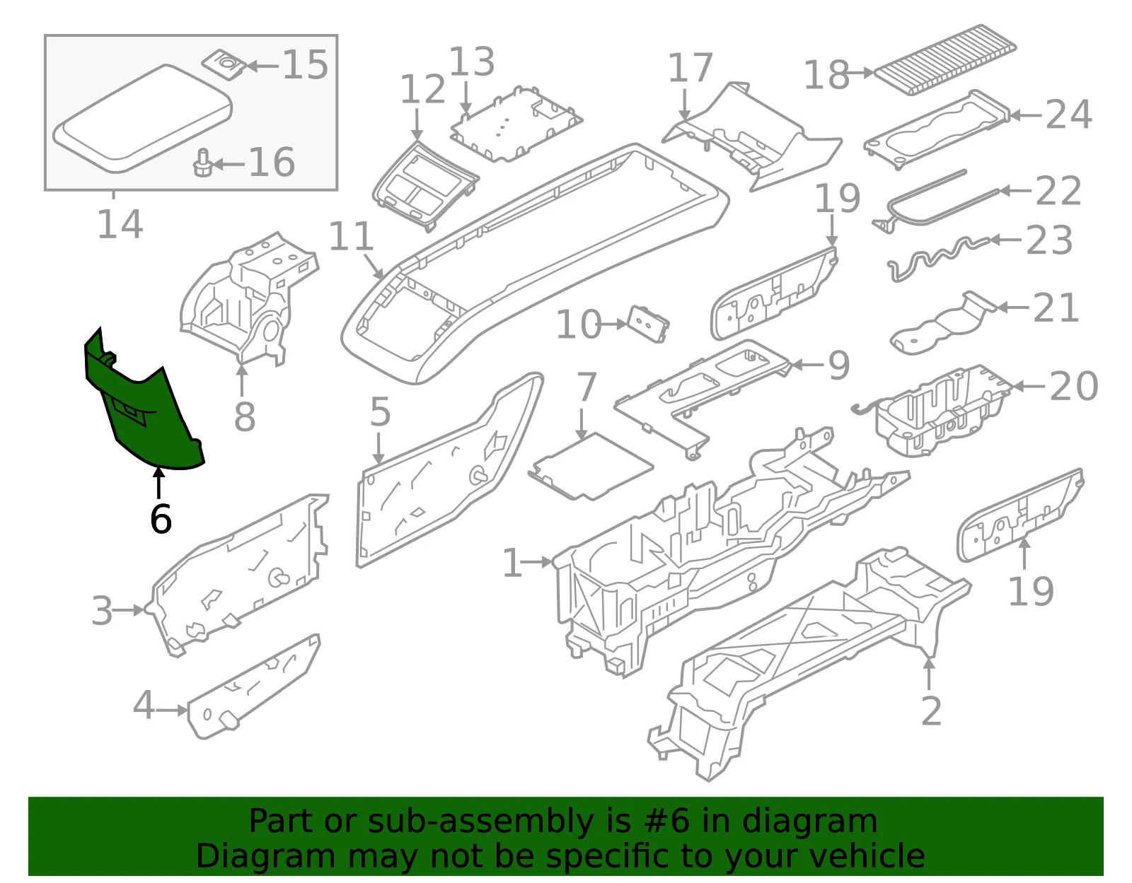 Console Panel - Volvo (32422206) - view 2