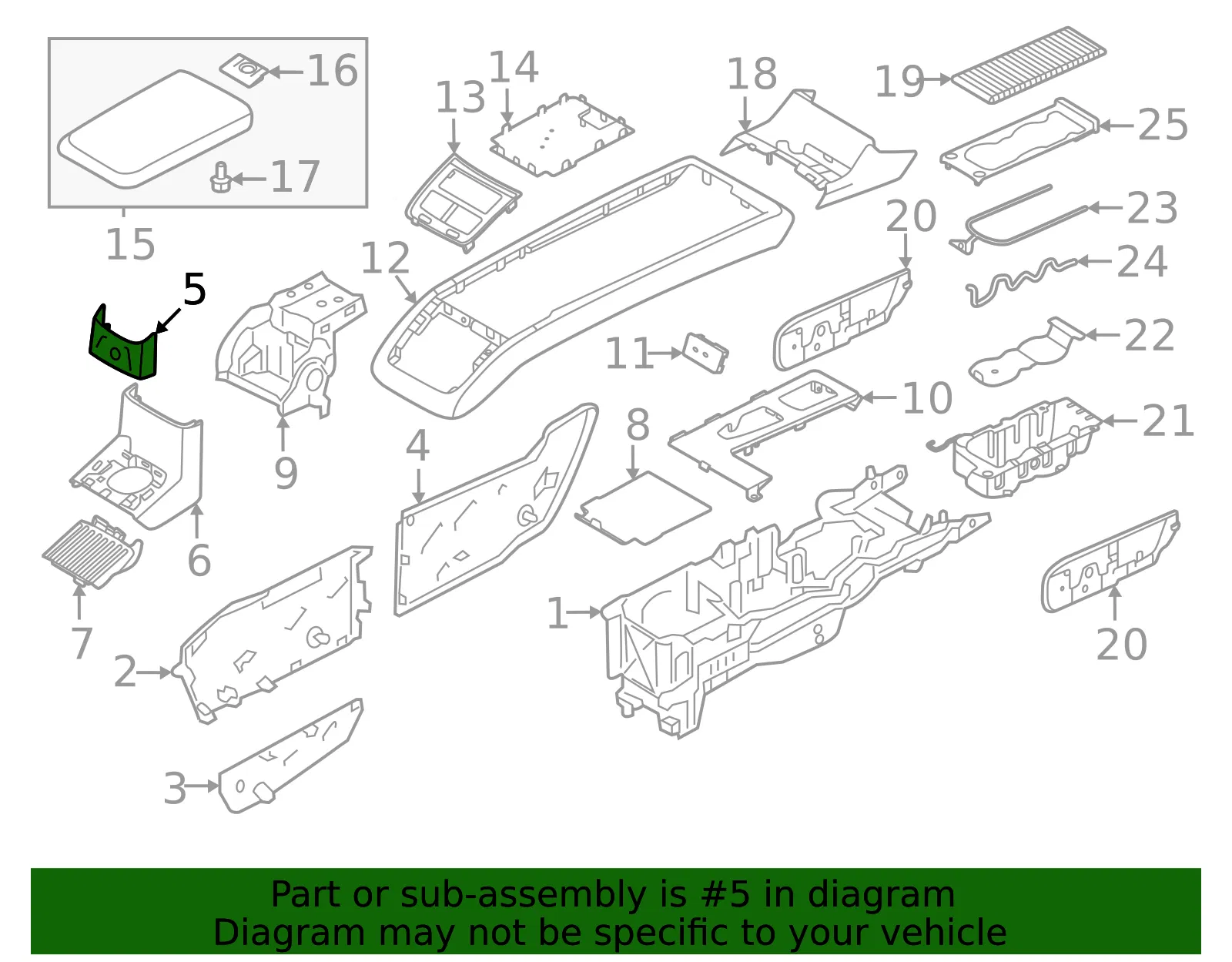 Console Panel - Volvo (32422207) - view 2