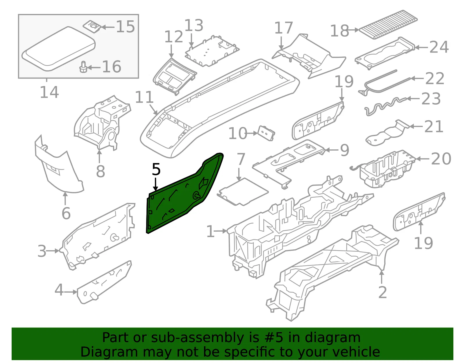 Console Panel - Volvo (32422210) - view 2