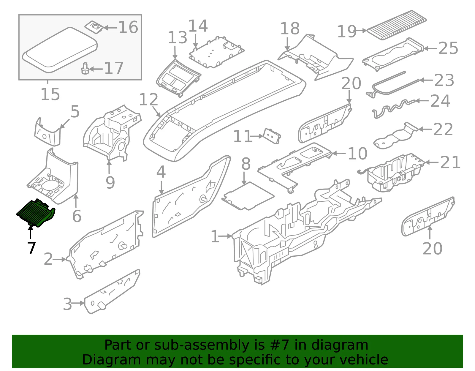 Console Mat - Volvo (32422227) - view 2