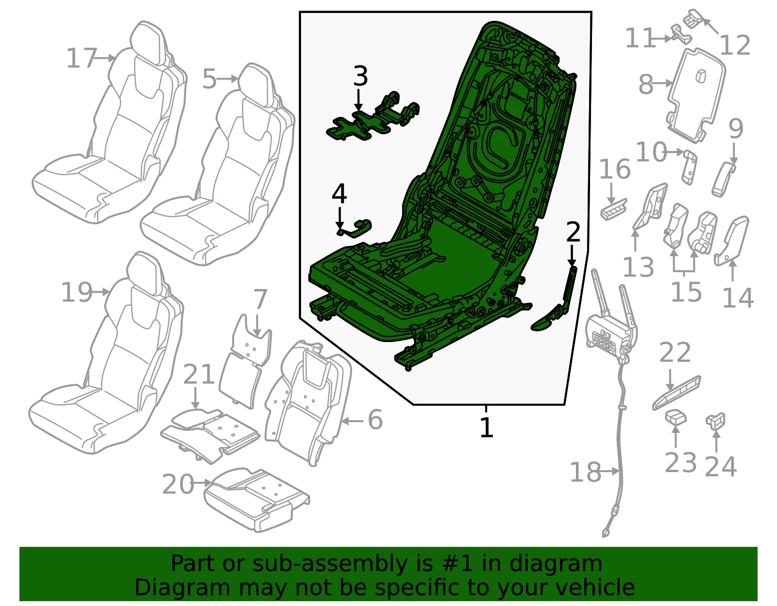 Seat Frame - Volvo (32447283) - view 2