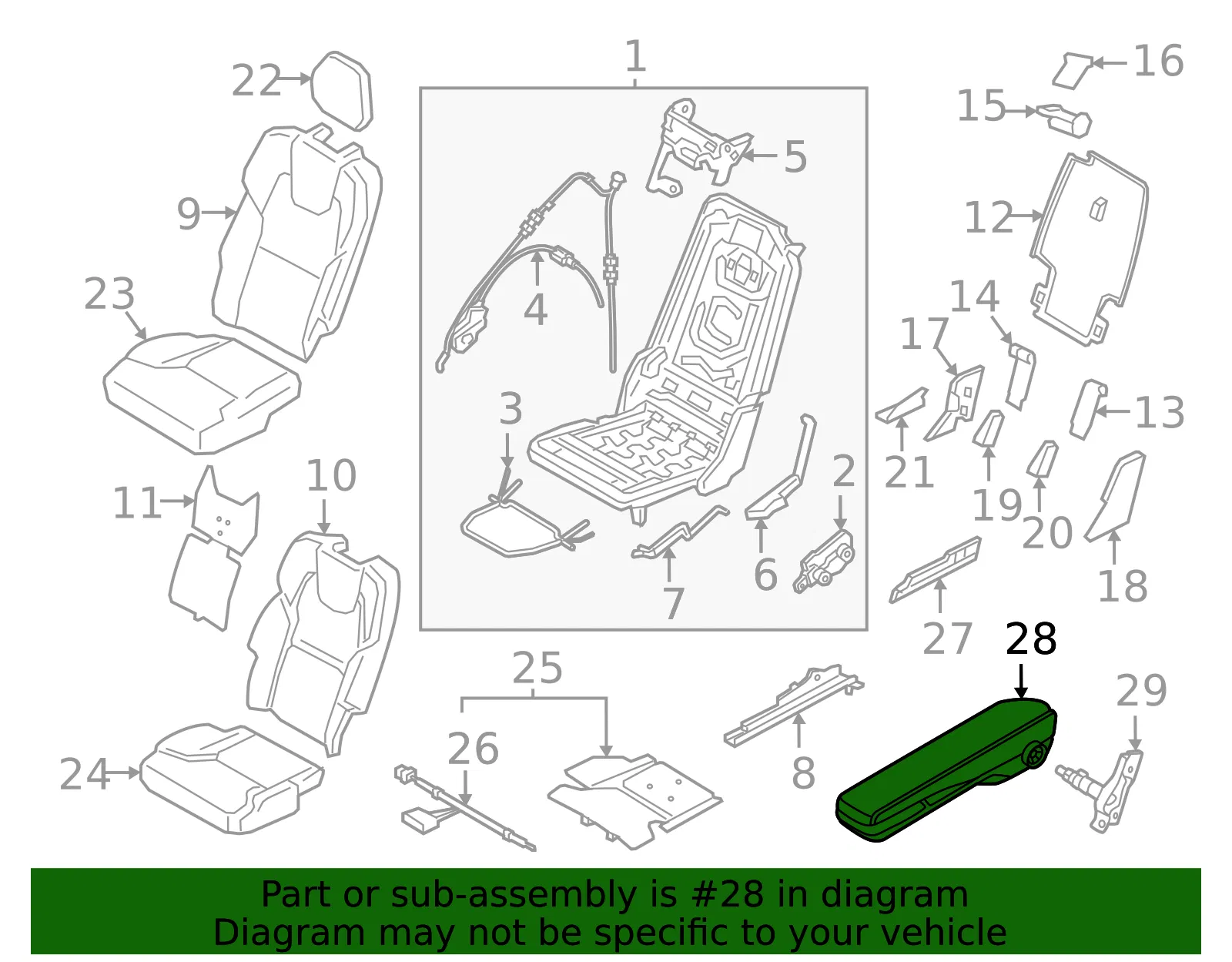 Seat Armrest - Volvo (32447702) - view 2