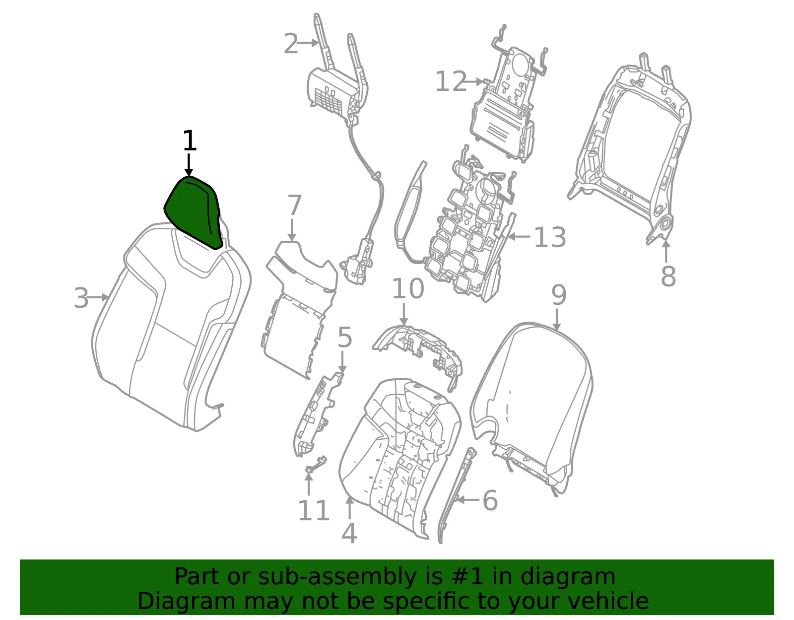 Headrest - Volvo (32447877) - view 2