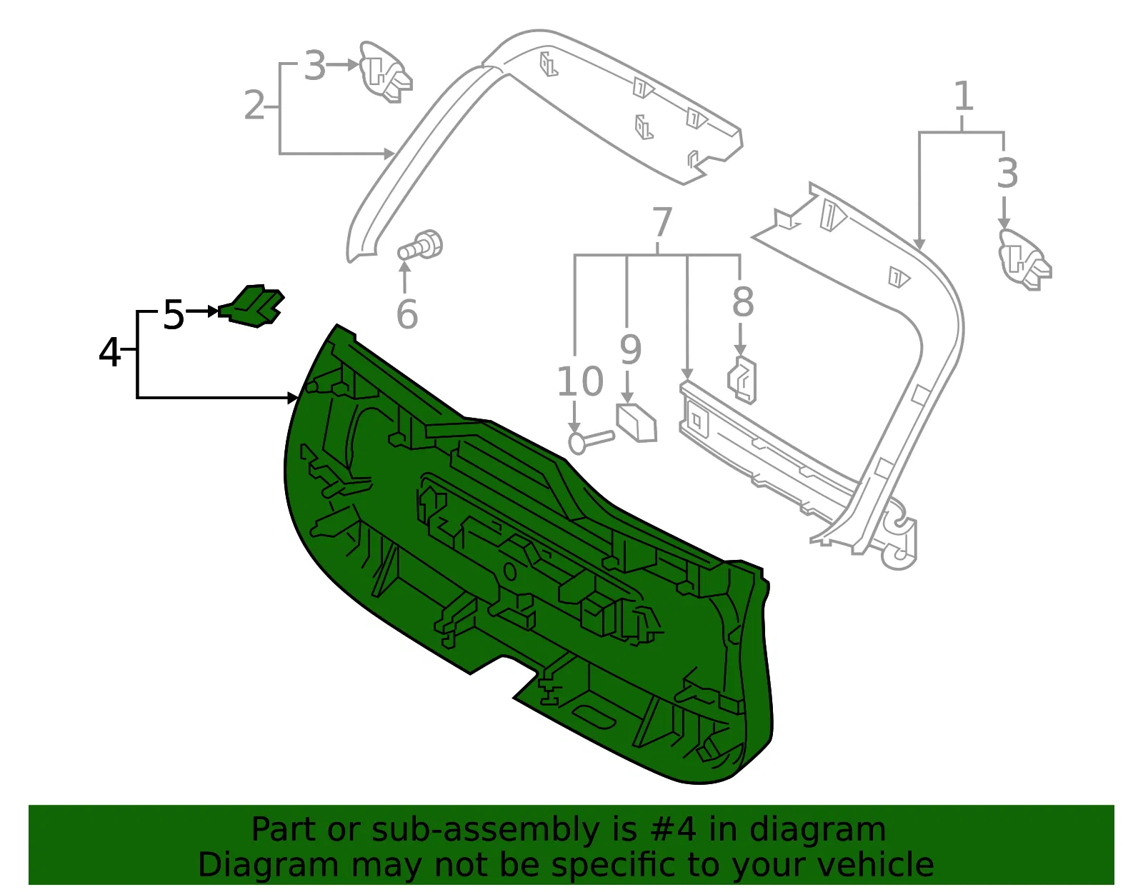 Lift-Gate Trim - Volvo (32460186) - view 2