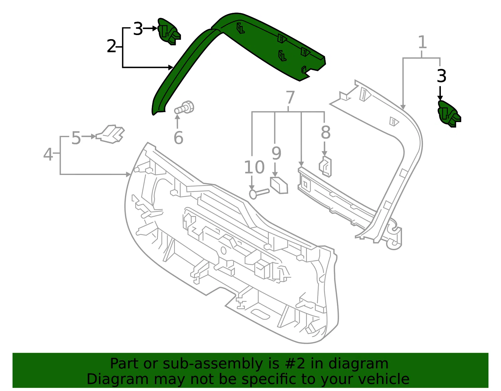 Lift-Gate Trim - Volvo (32460187) - view 2